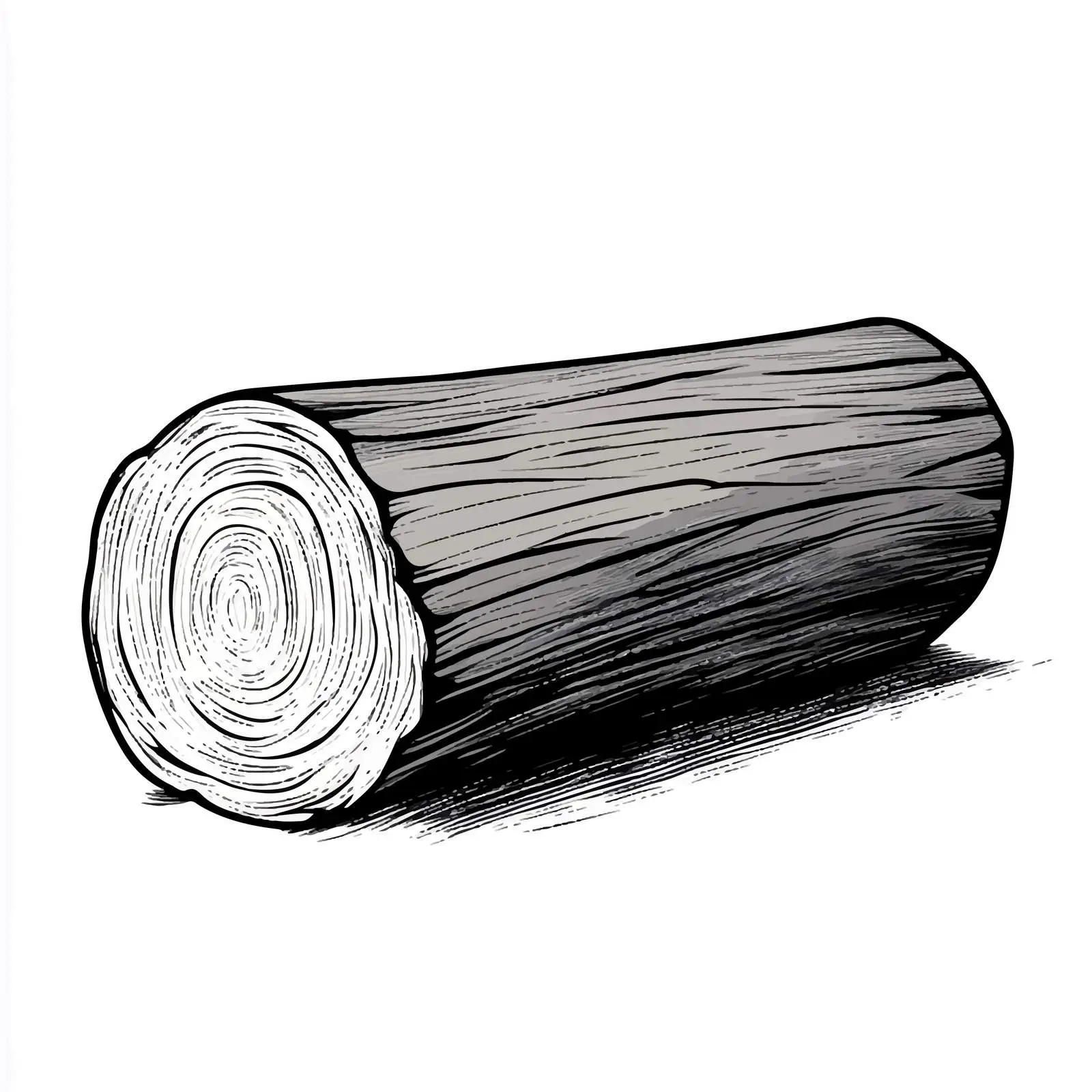 Cartoon Wooden Log Vector Illustration Black and White — free download from Dotvec