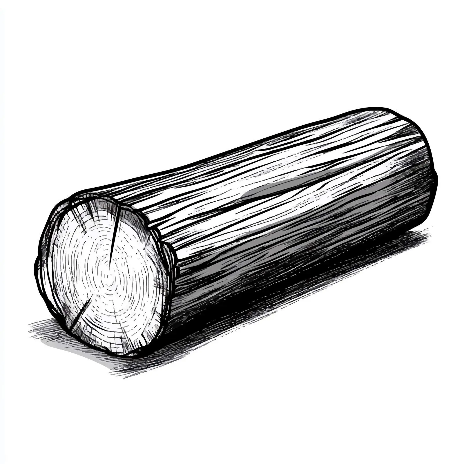 Black and White Wooden Log Cartoon Vector — free download from Dotvec