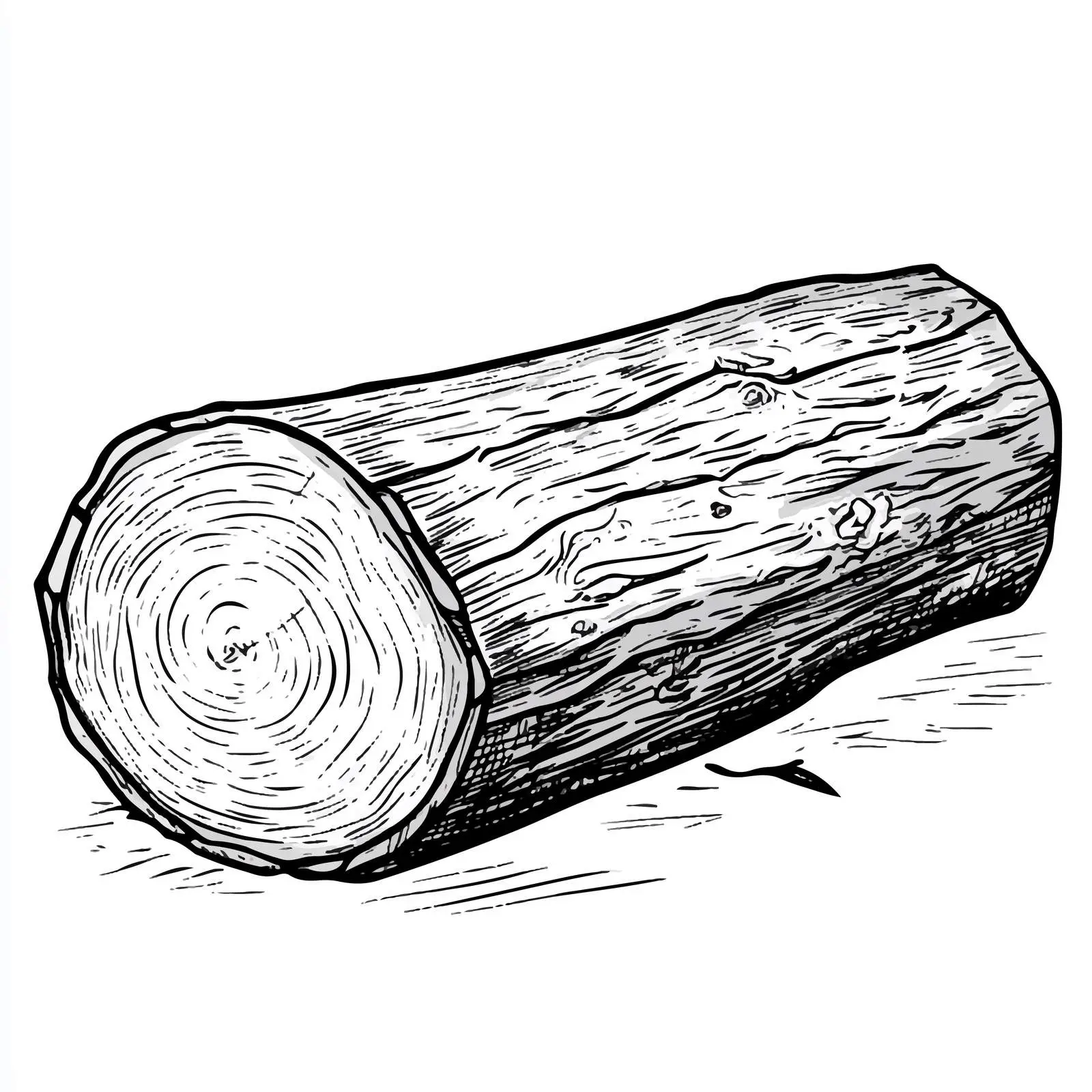 Cartoon Wooden Log Illustration in Black and White — free download from Dotvec