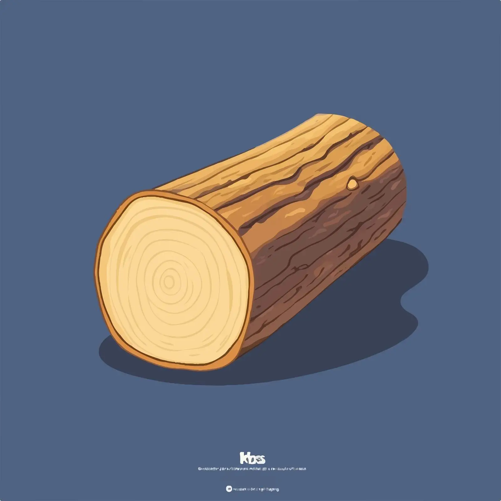Wooden Log Flat Vector Illustration in Frame — free download from Dotvec