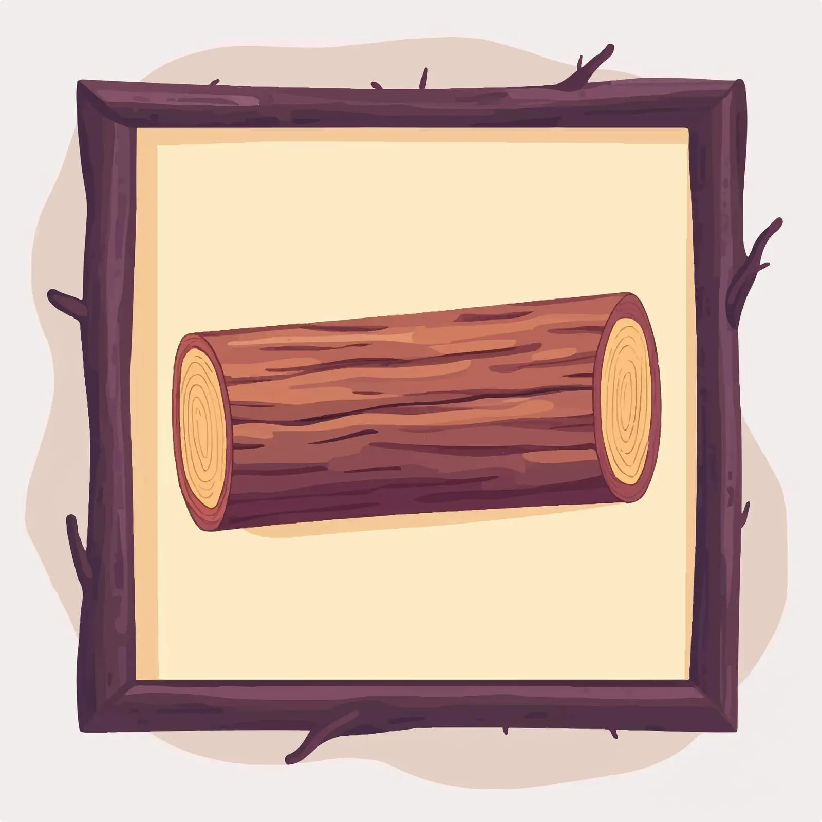 Wooden Log Vector Framed Illustration — free download from Dotvec