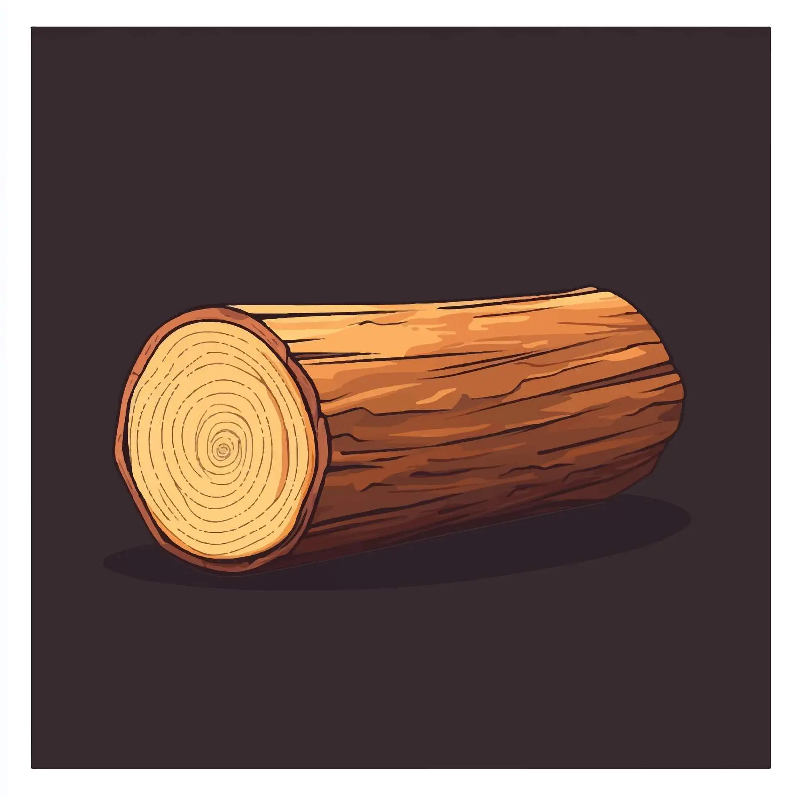 Flat Vector Illustration of Wooden Log in Frame — free download from Dotvec