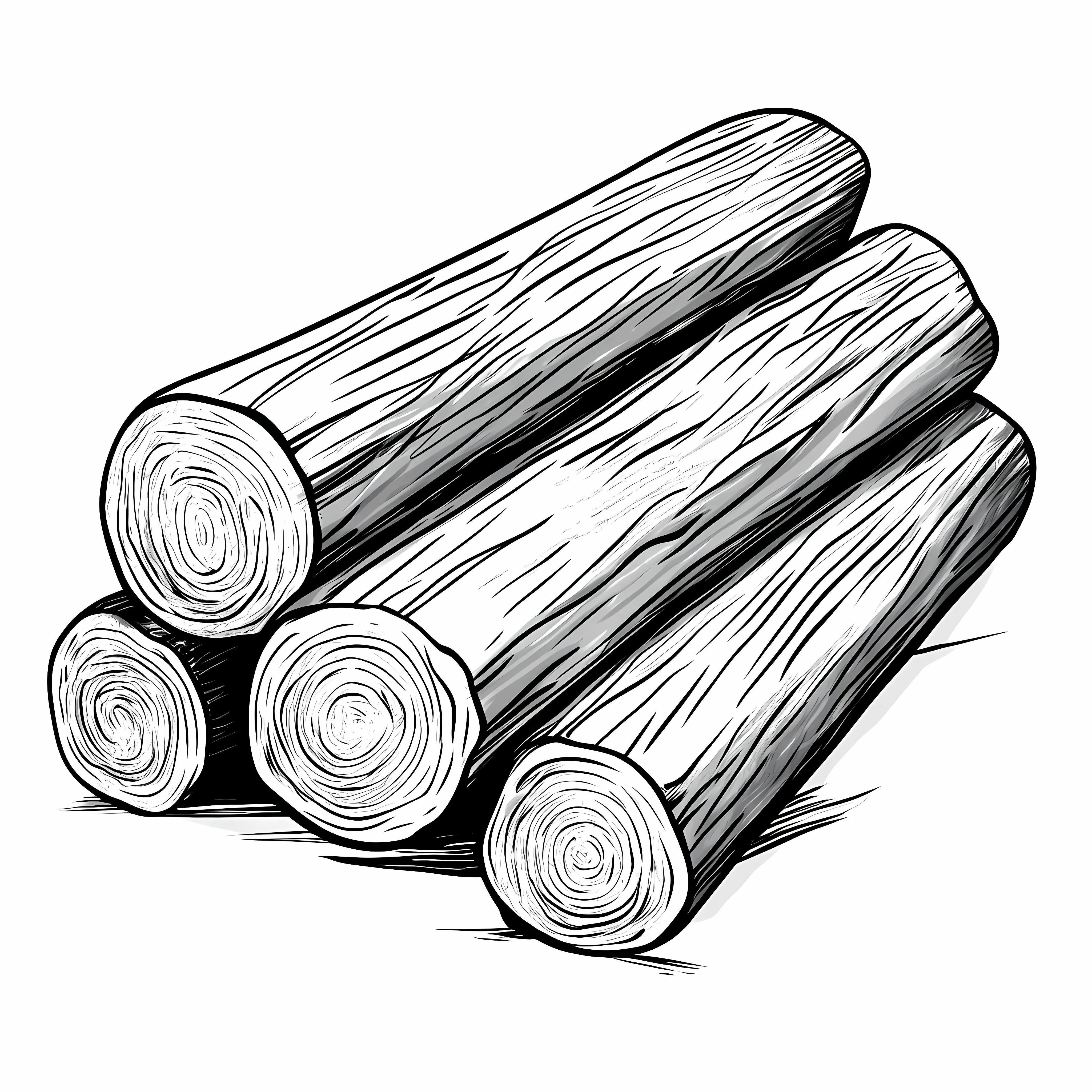 Black and White Wooden Logs Cartoon Vector Illustration — free download from Dotvec