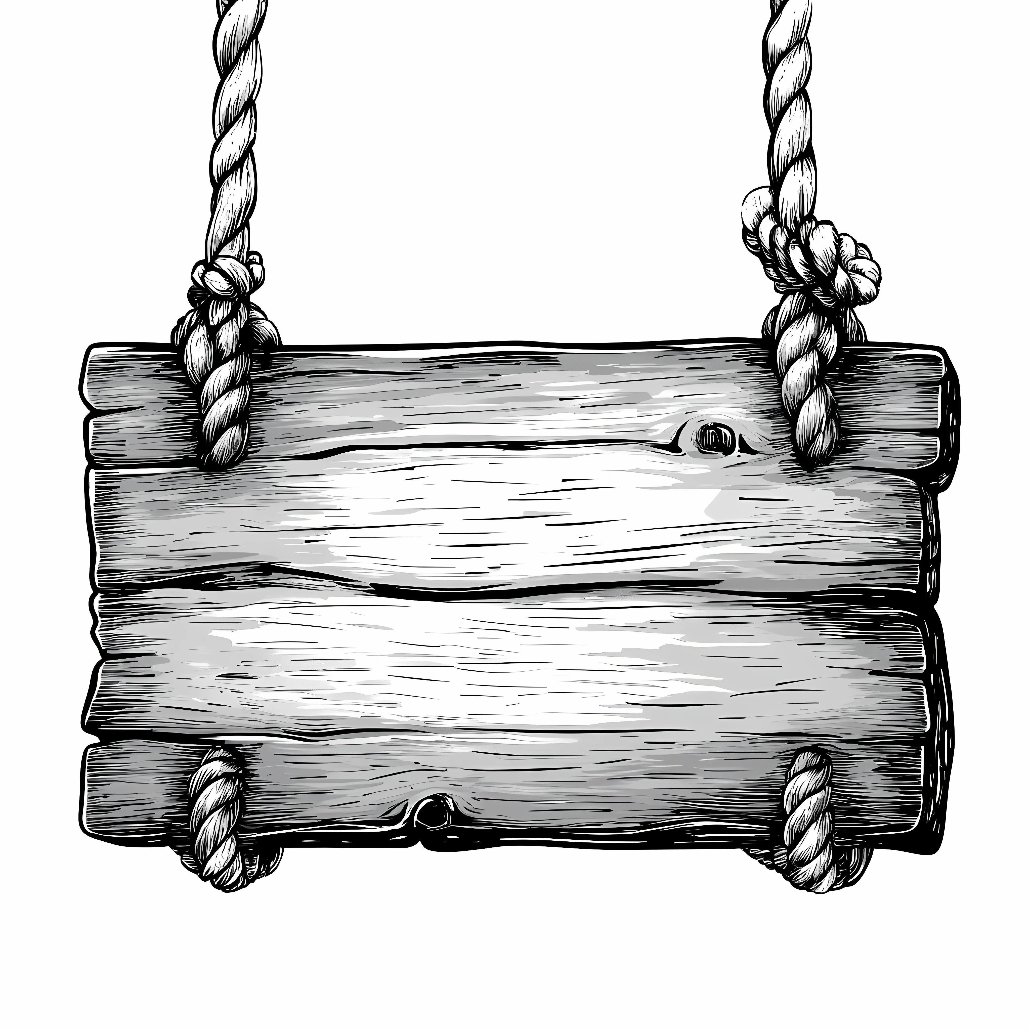 Wooden Placard with Rope Cartoon Vector – free vintage sign image from Dotvec