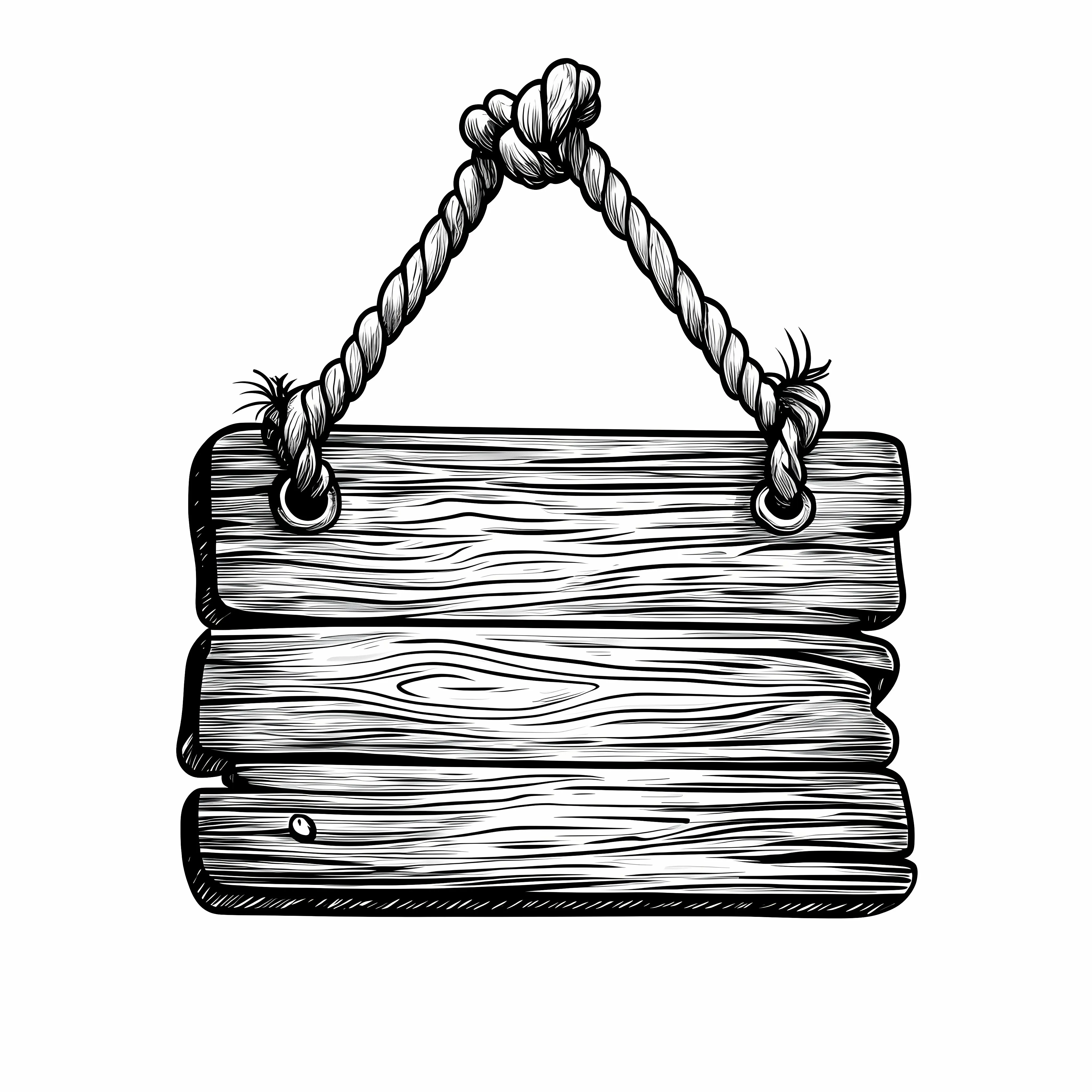 Wooden Placard with Rope Cartoon Vector — free download from Dotvec