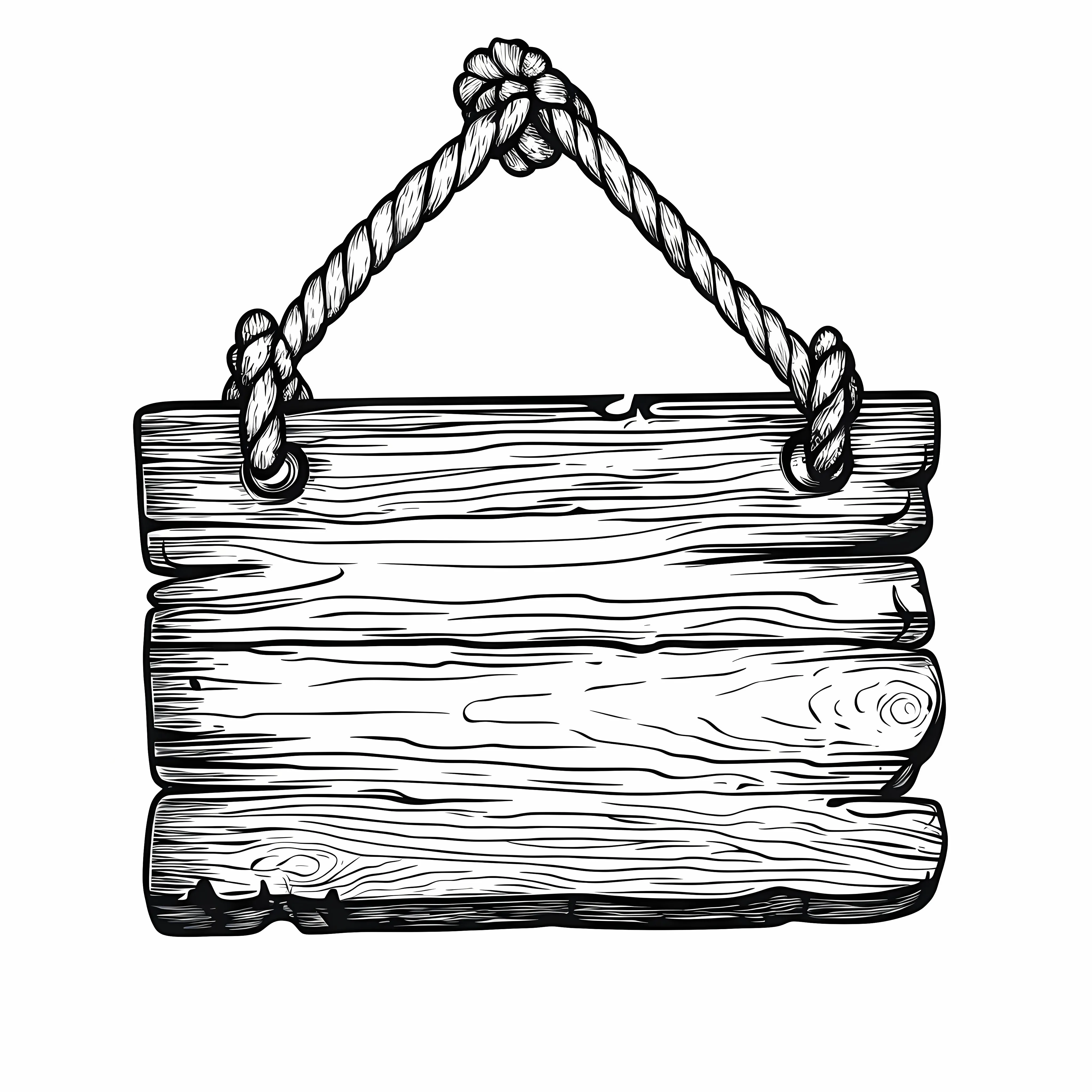 Wooden Placard with Rope Cartoon Vector Illustration — free download from Dotvec