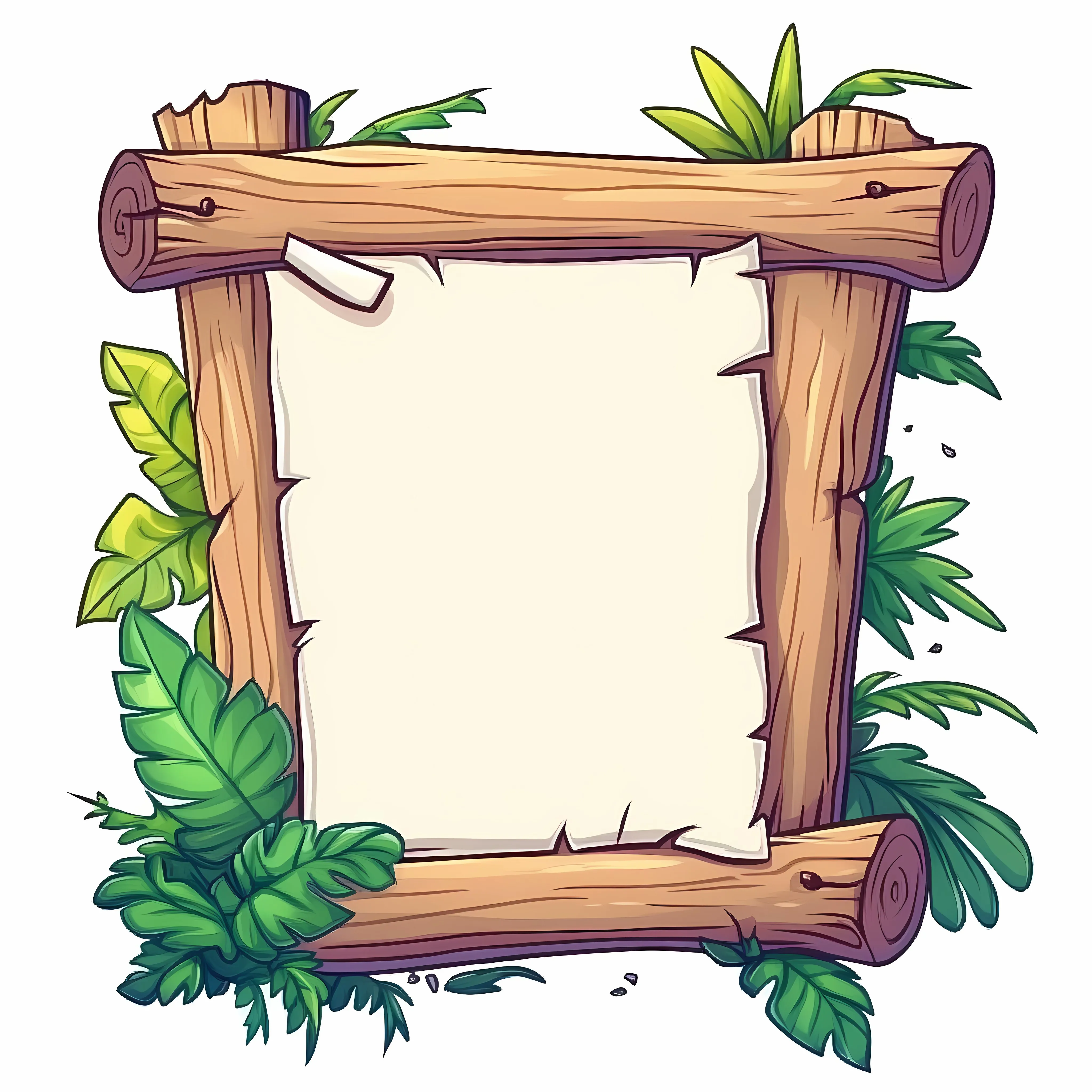 Wooden Plank Placard with White Paper Cartoon — free download from Dotvec