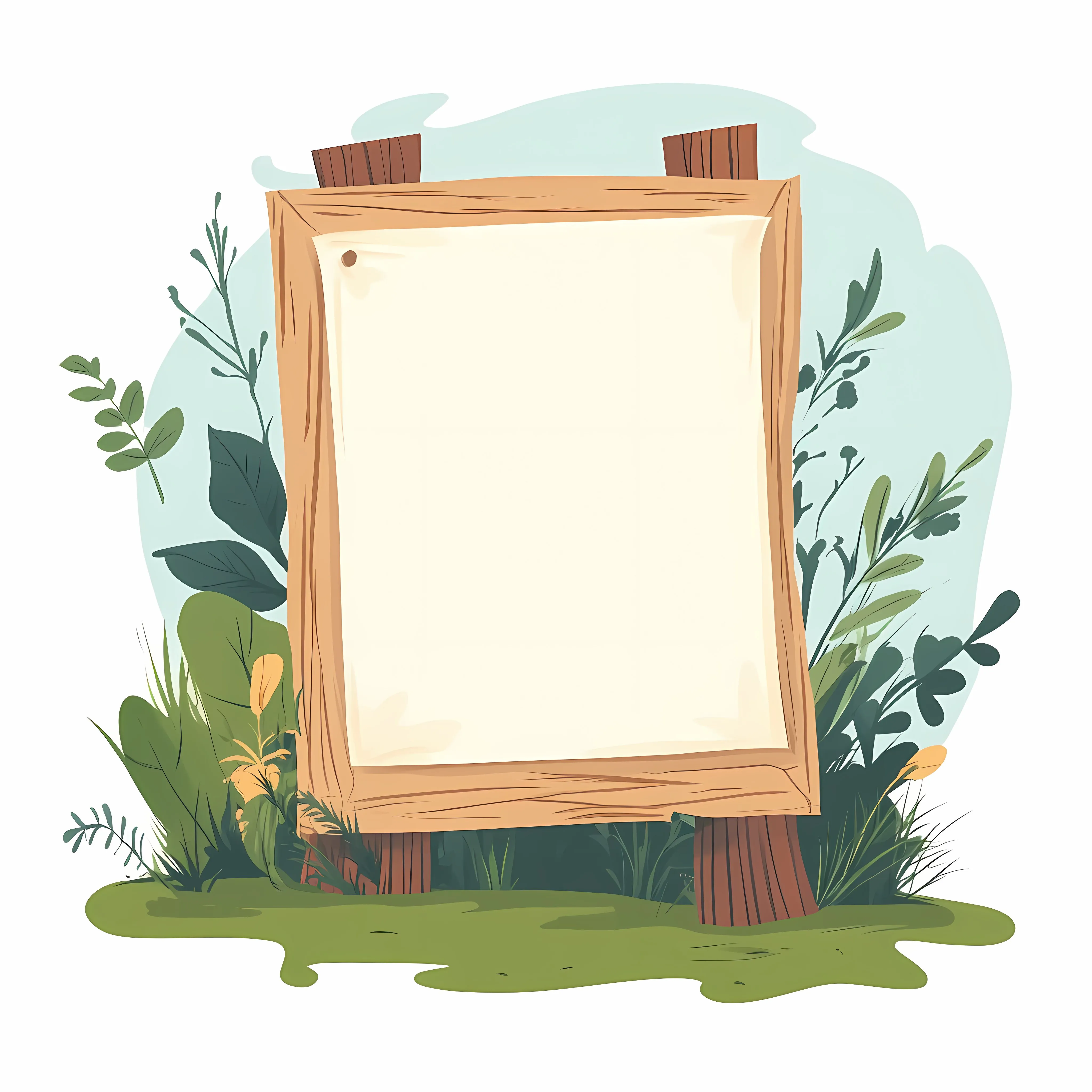 Wooden Plank Placard with Cartoon Vector Design — free download from Dotvec