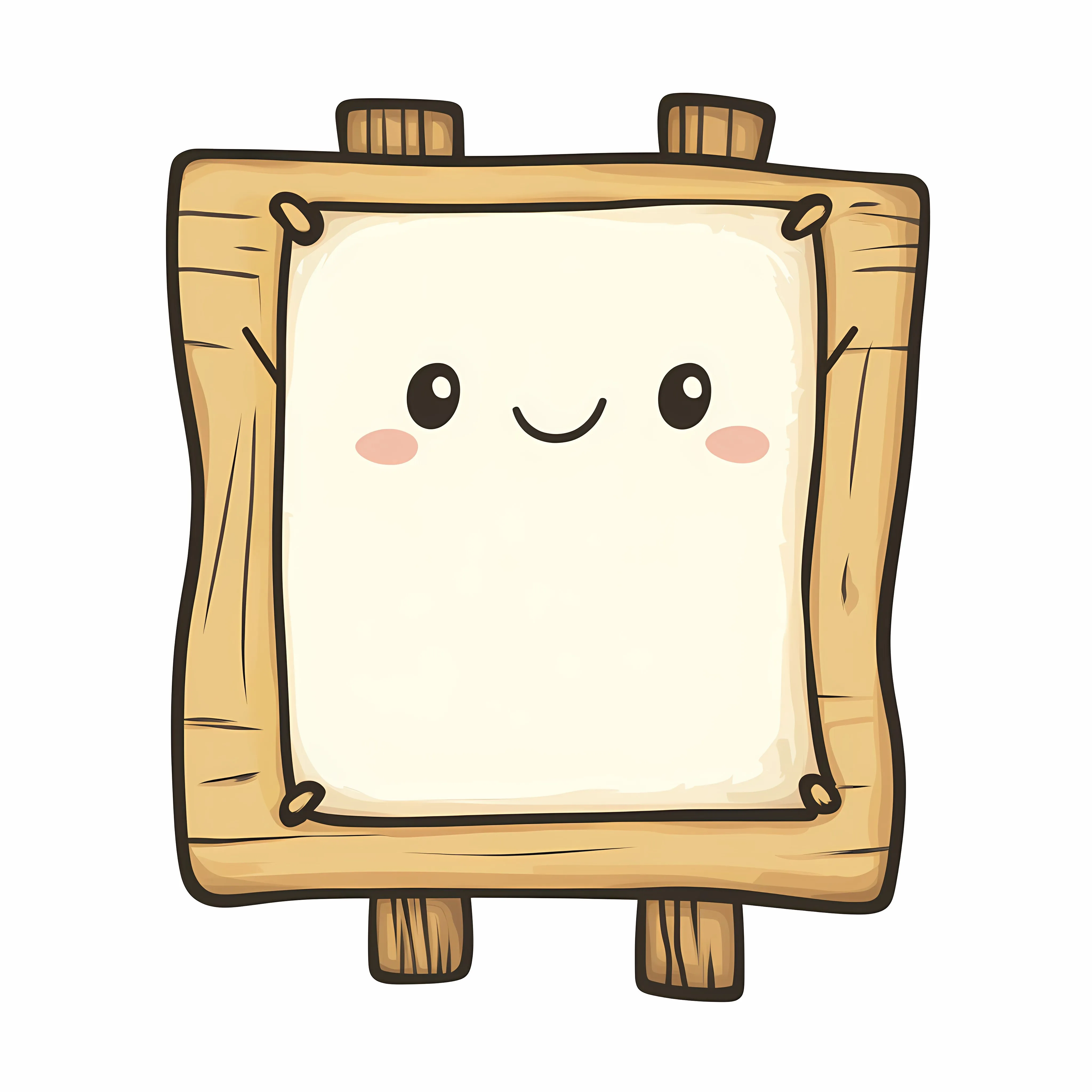Wooden Plank Placard with White Paper Cartoon — free download from Dotvec