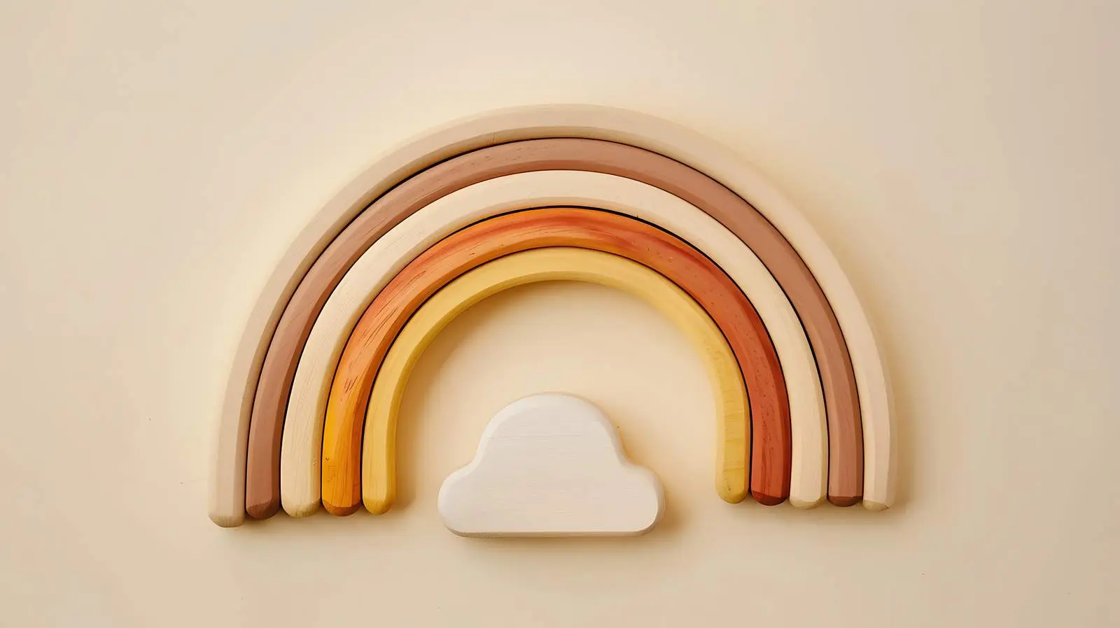 Wooden Rainbow Stacking Toy on Beige Background – free school image from Dotvec