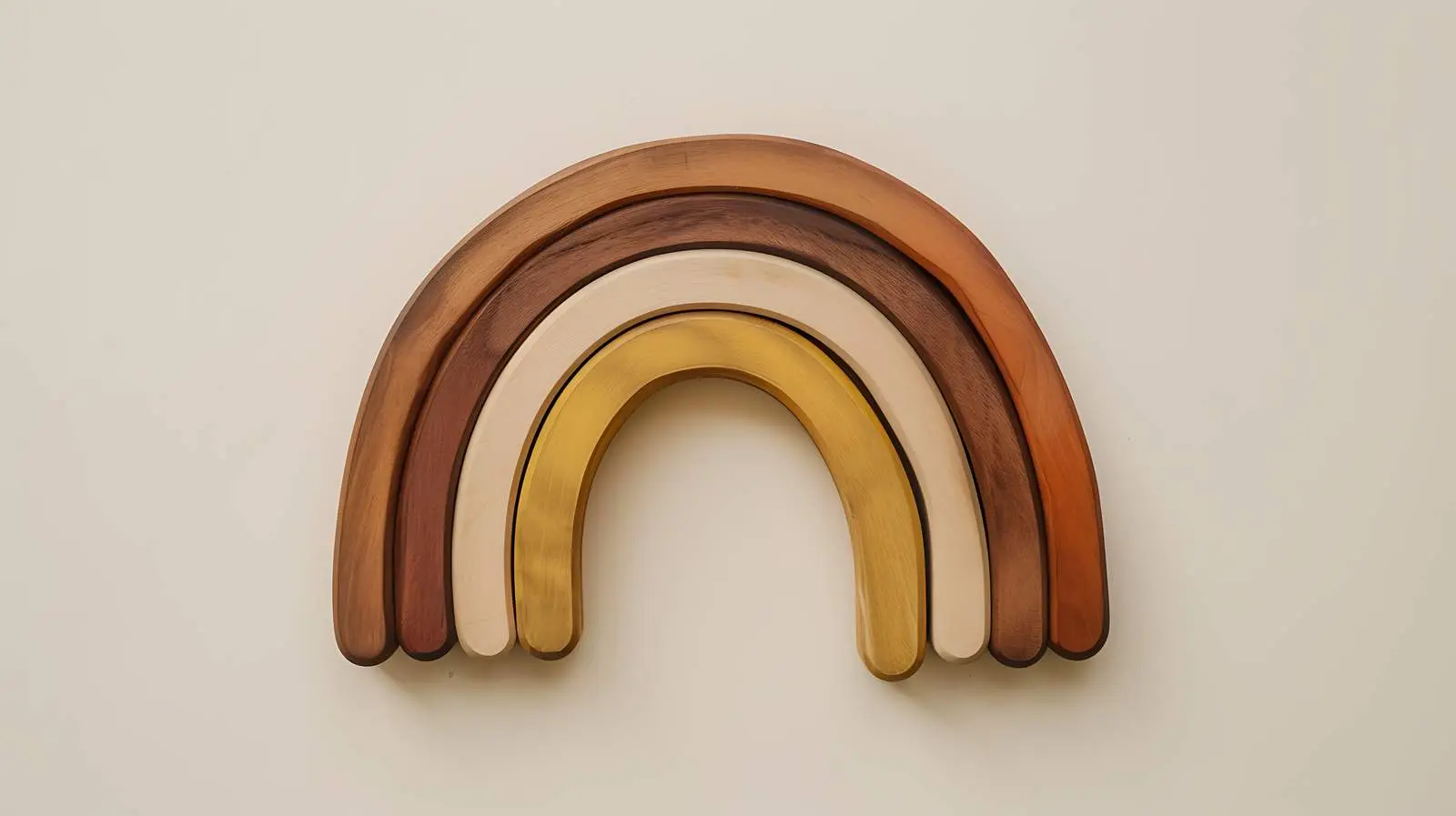 Wooden Rainbow Stacking Toy on Soft Beige Background — free download from Dotvec