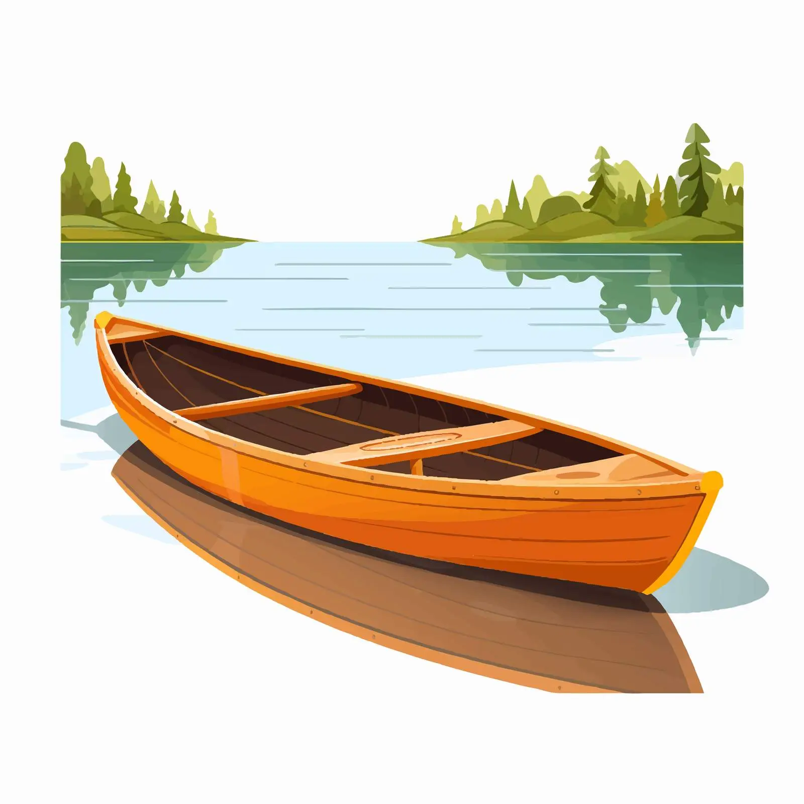 Wooden Rowing Boat with Paddle on Water – free water transport image from Dotvec