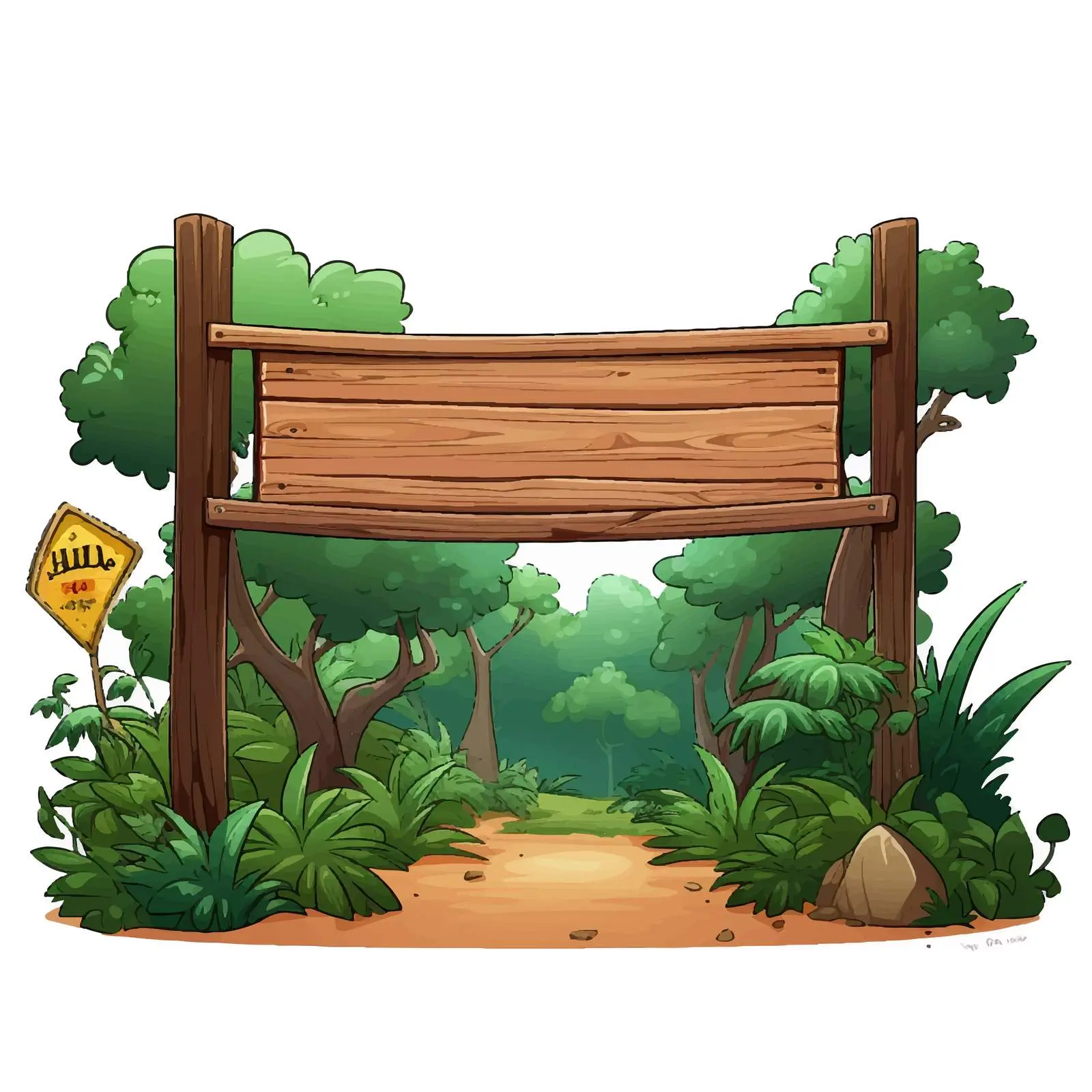 Wooden Sign in Public Park Illustration – free vintage sign image from Dotvec