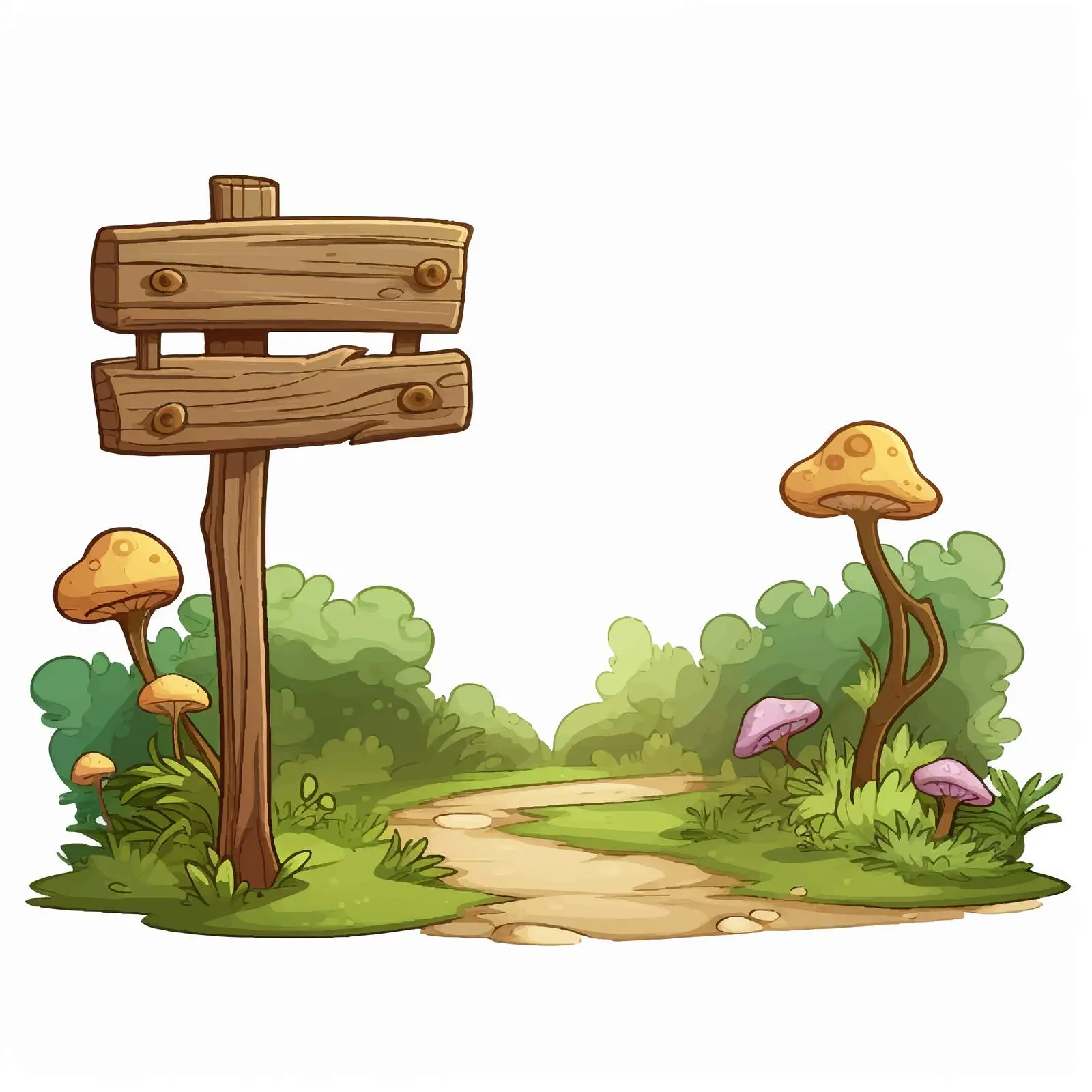 Cartoon Wooden Sign Vector Illustration – free custom sign image from Dotvec