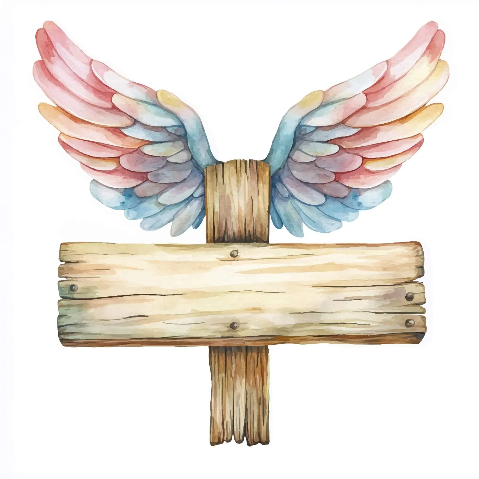 Watercolor Wooden Sign for Card Designs — free download from Dotvec