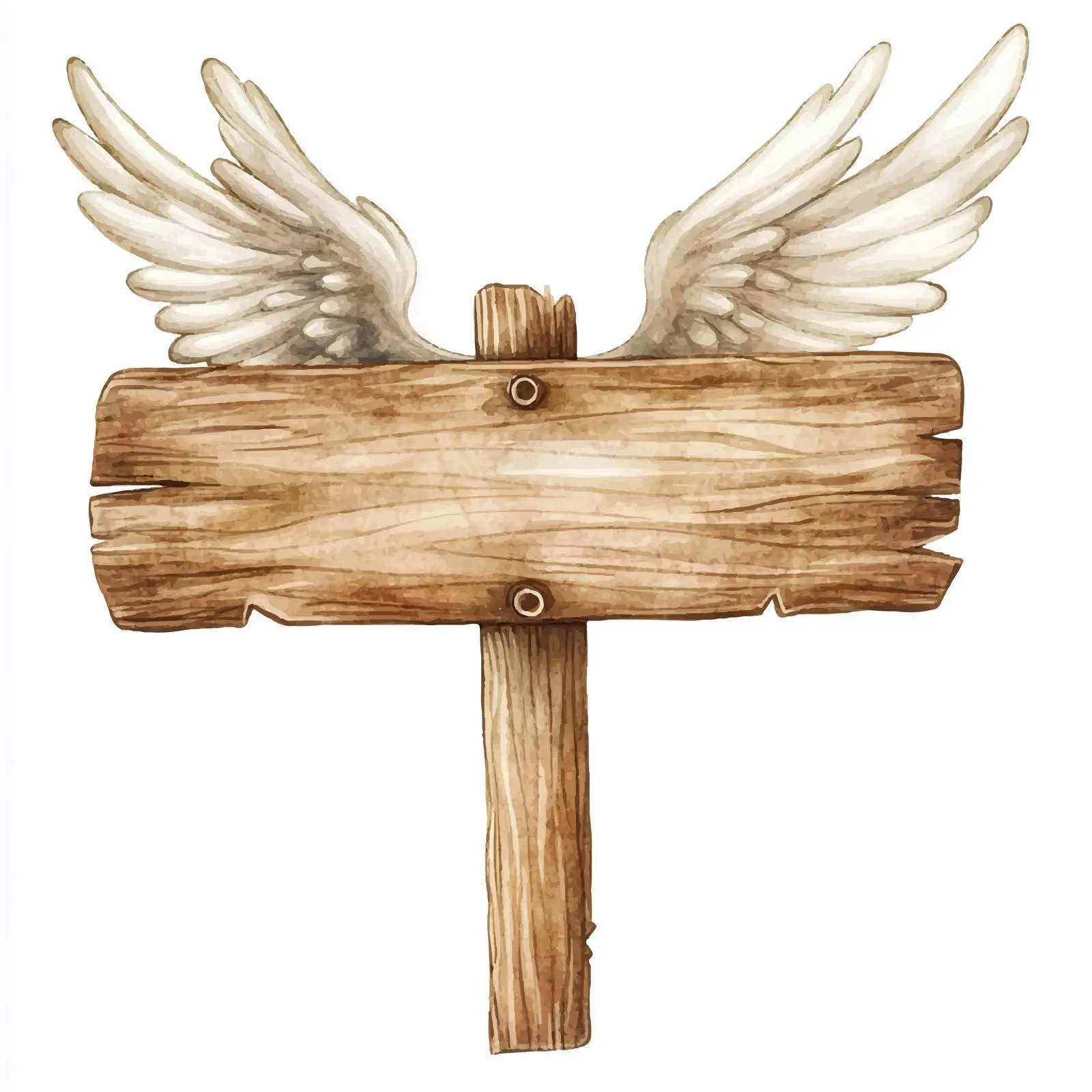 Wooden Sign Watercolor for Card Design — free download from Dotvec