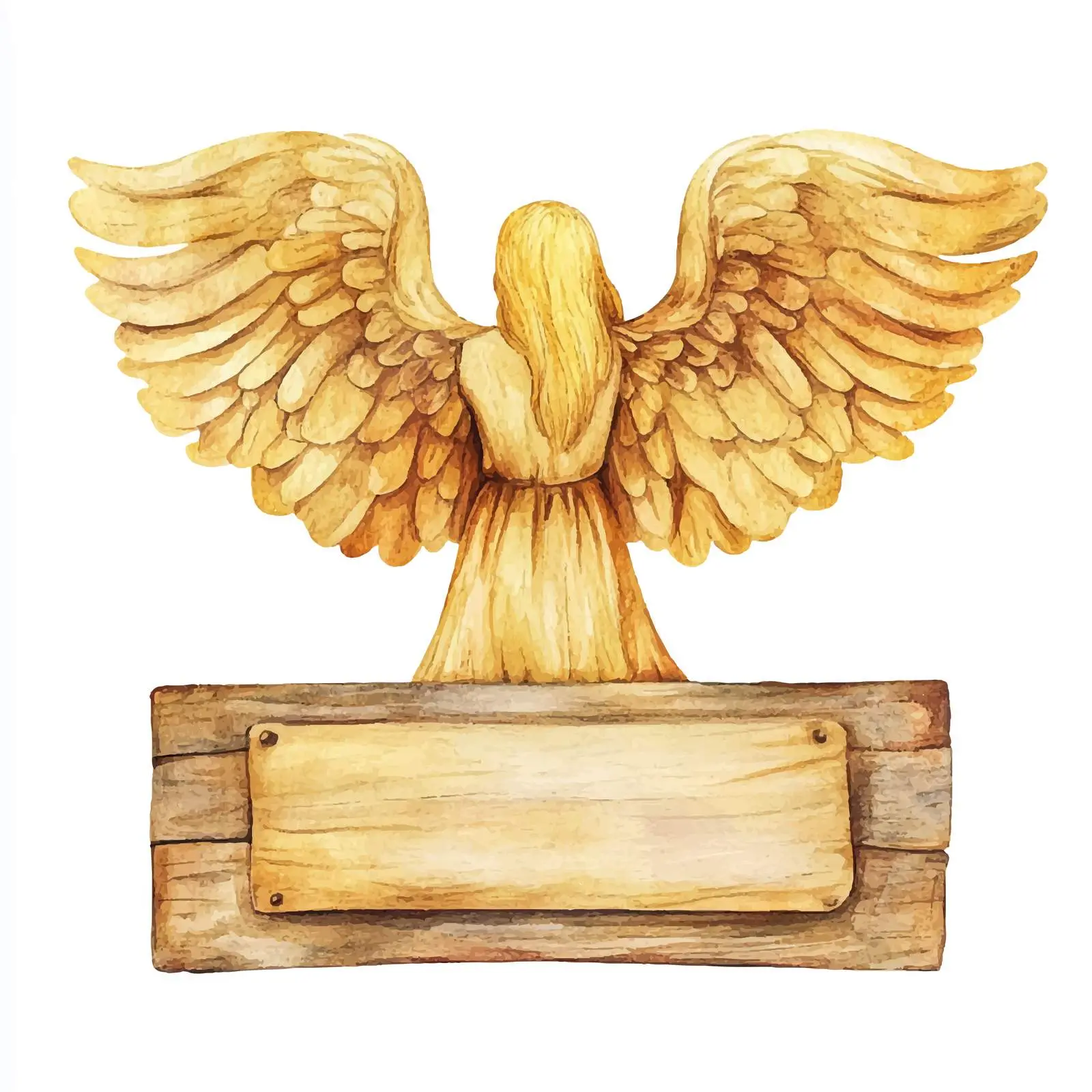 Rustic Wooden Sign Watercolor Artwork — free download from Dotvec