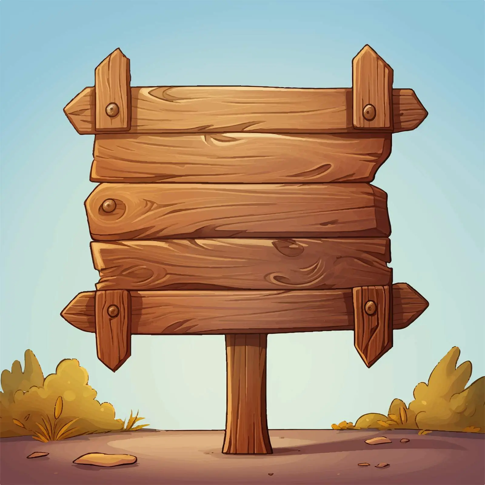 Wooden Signboard Guideboard with Pointed Planks – free vintage sign image from Dotvec