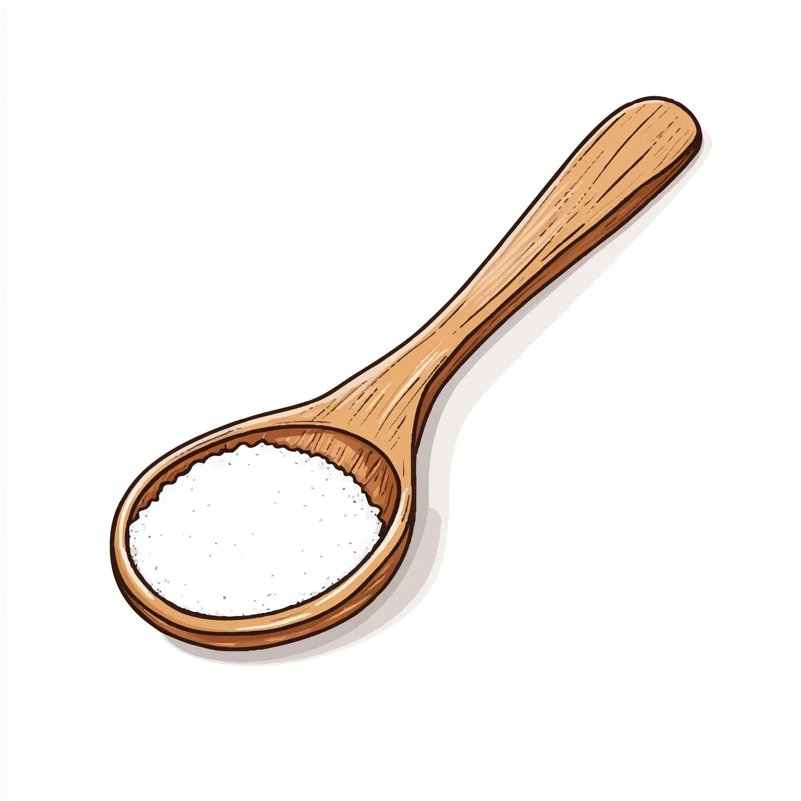 Cartoon Vector of Wooden Spoon with Sugar or Salt — free download from Dotvec