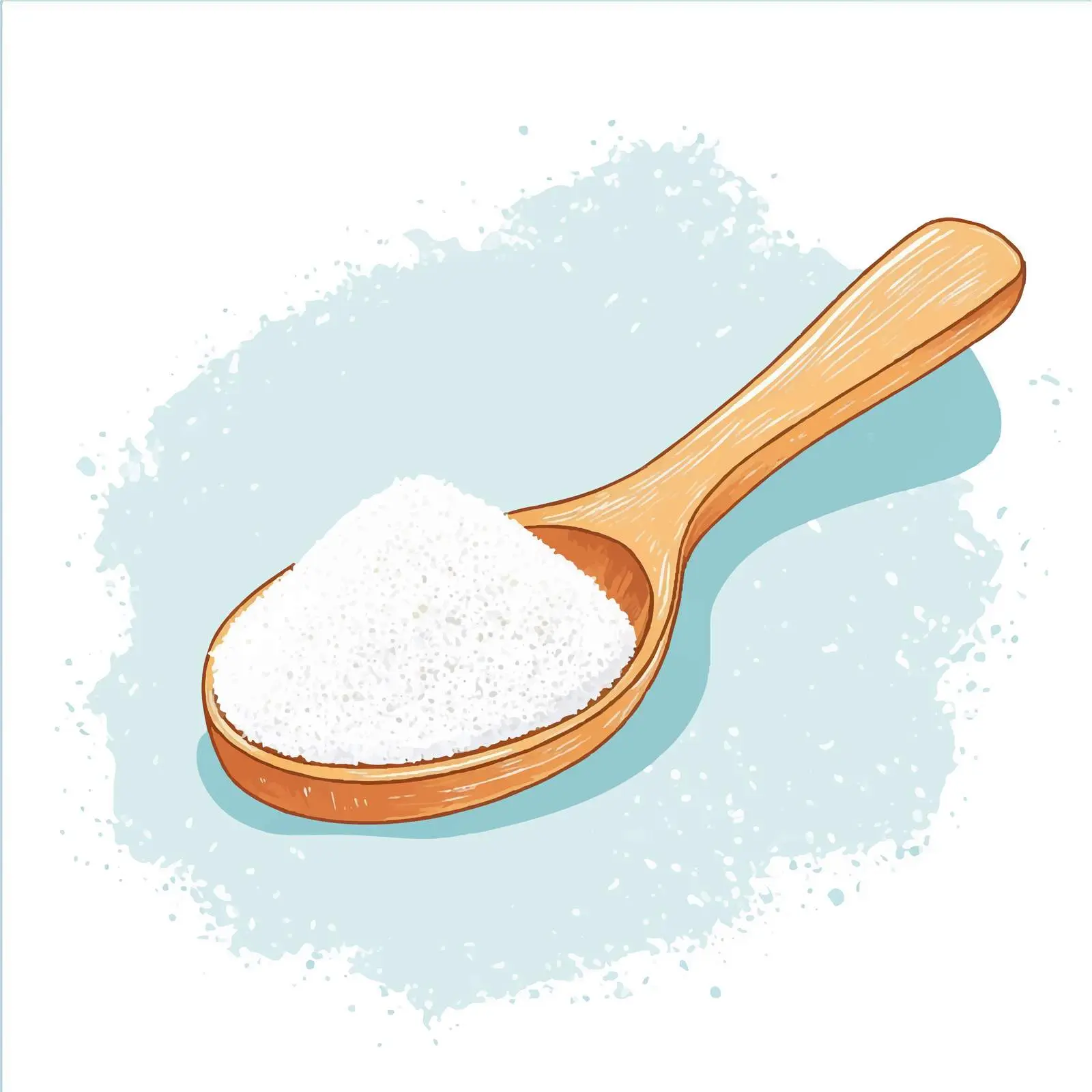 Cartoon Vector of Wooden Spoon with Sugar or Salt — free download from Dotvec