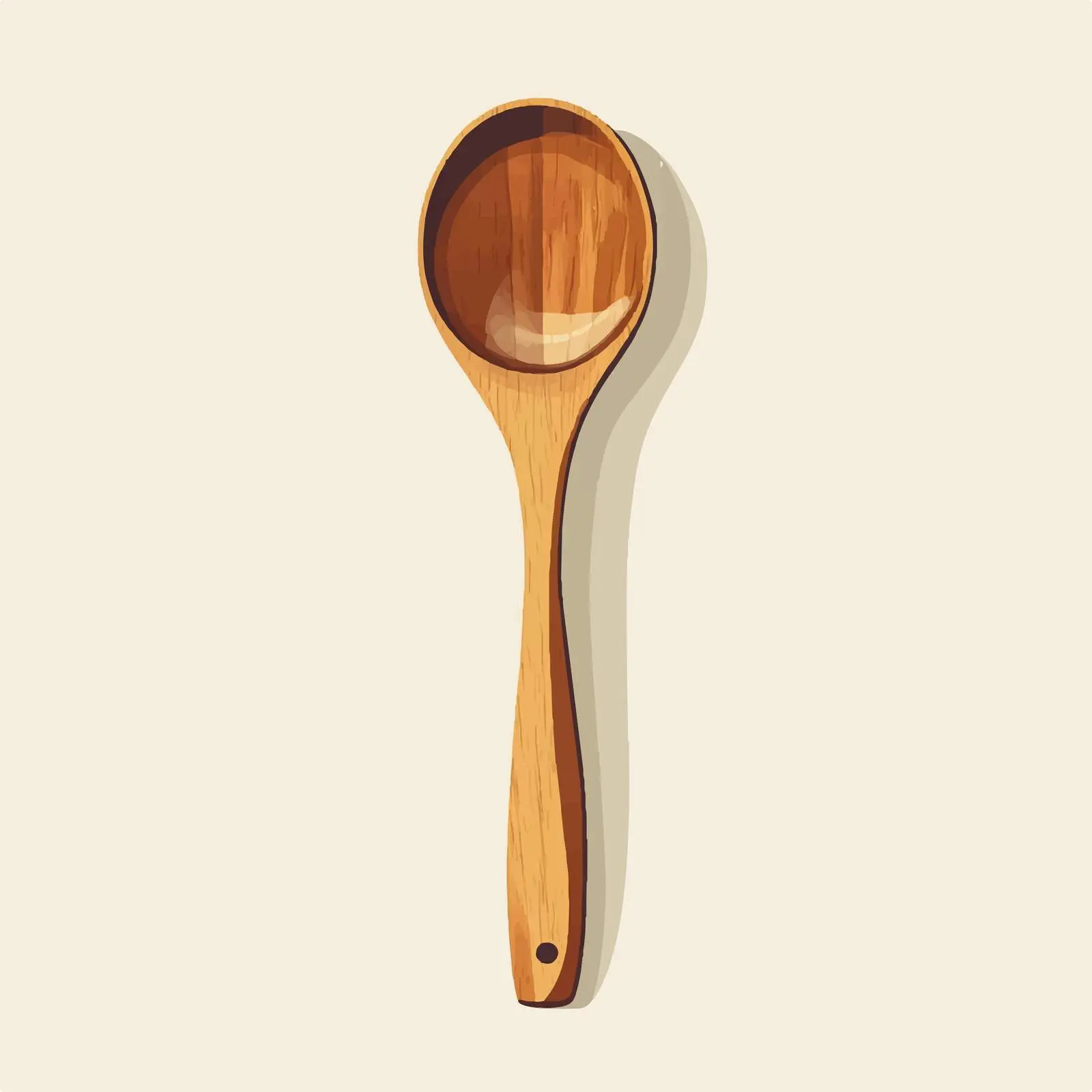 Flat Vector Illustration of Wooden Spoon — free download from Dotvec