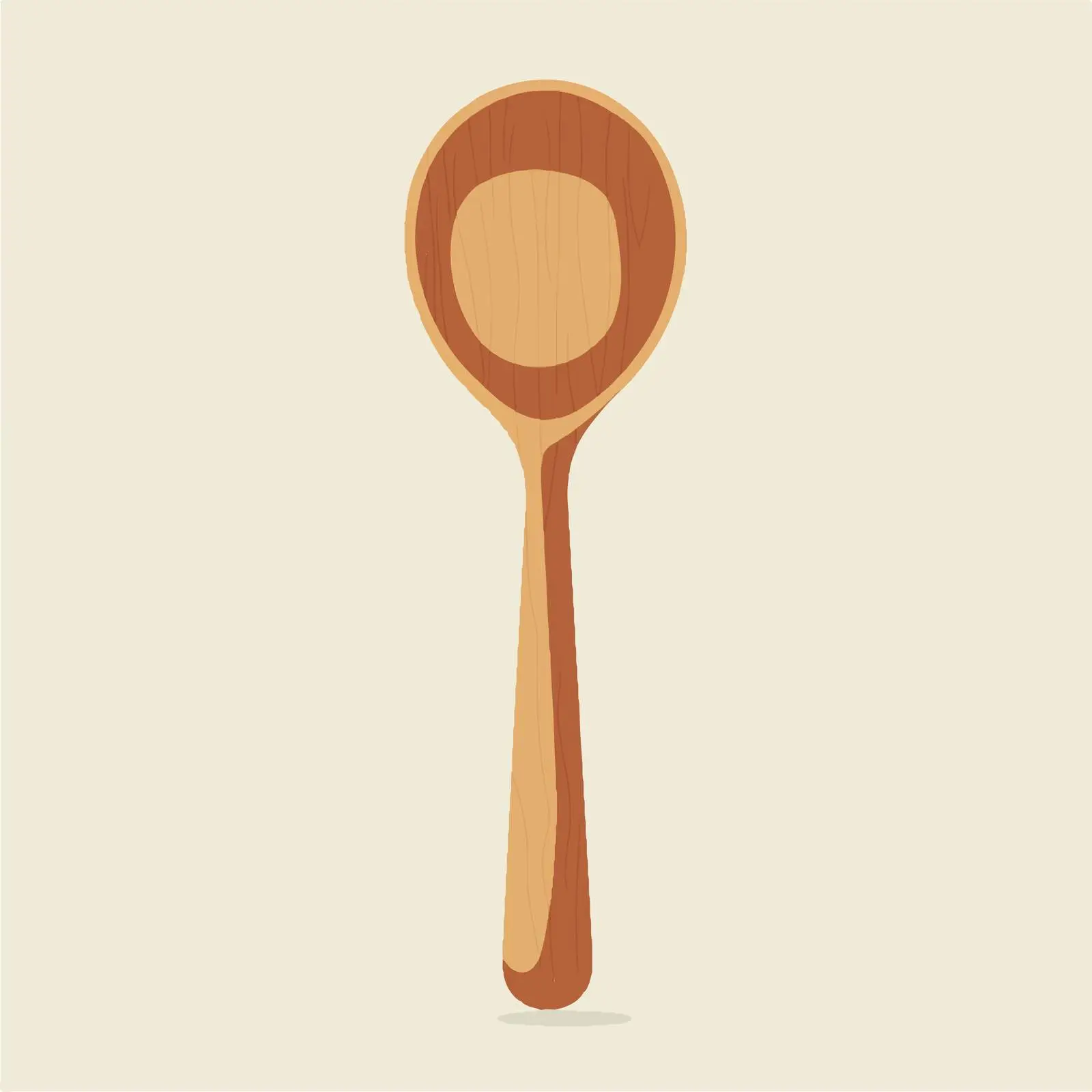 Flat Vector Illustration of Wooden Spoon Utensil — free download from Dotvec