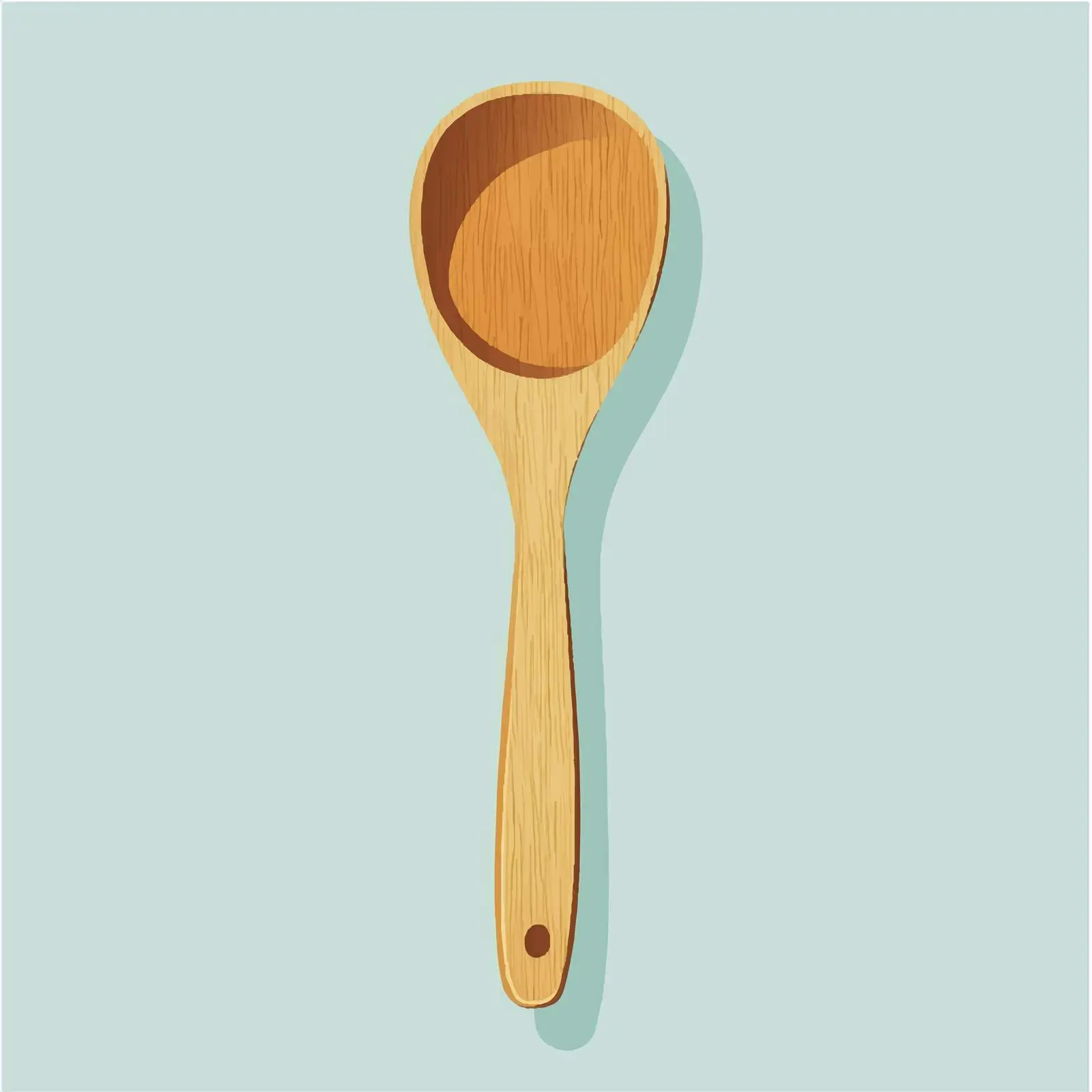 Flat Vector Illustration of Wooden Spoon Utensil — free download from Dotvec