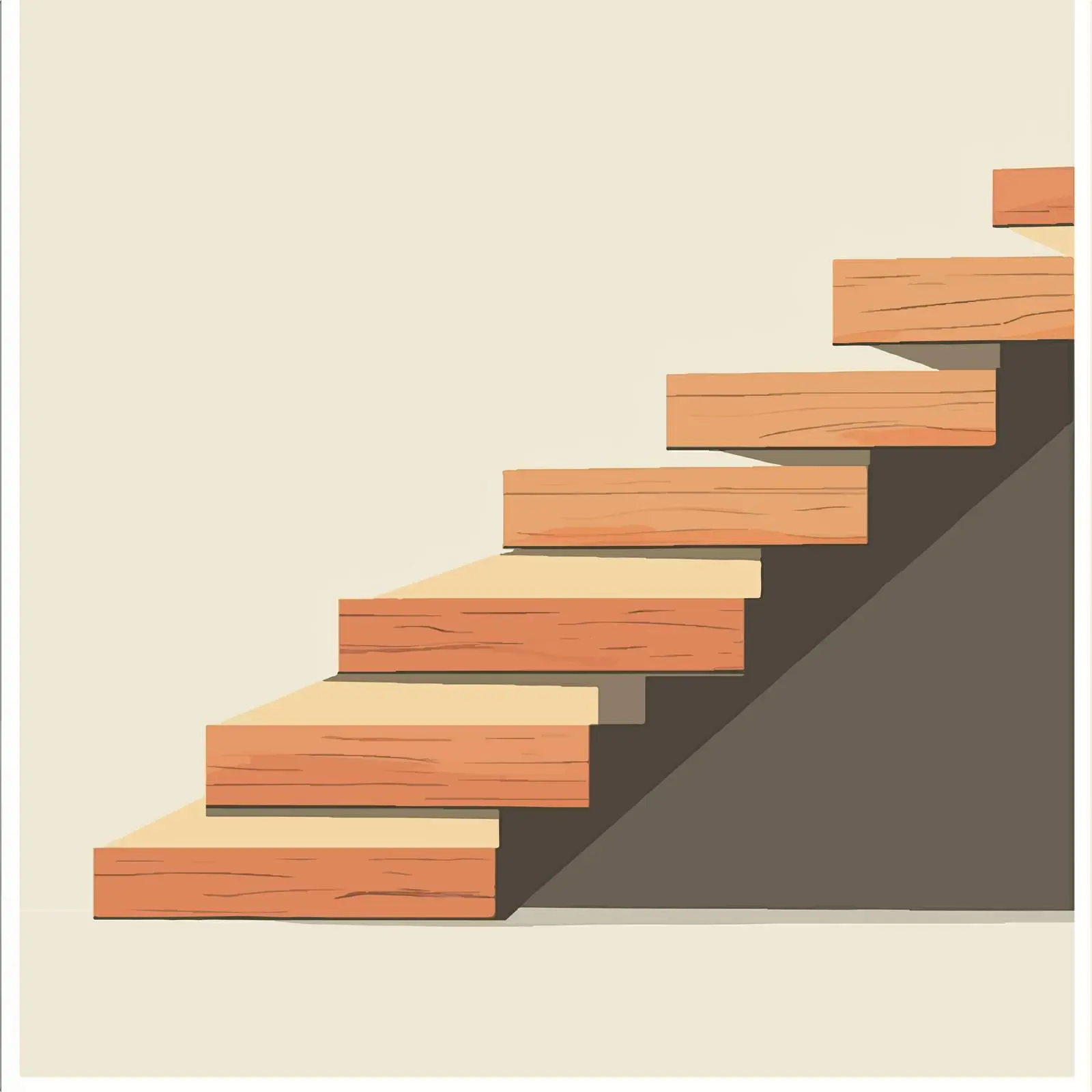 Flat Vector Illustration of Wooden Stair Design – free stairs image from Dotvec