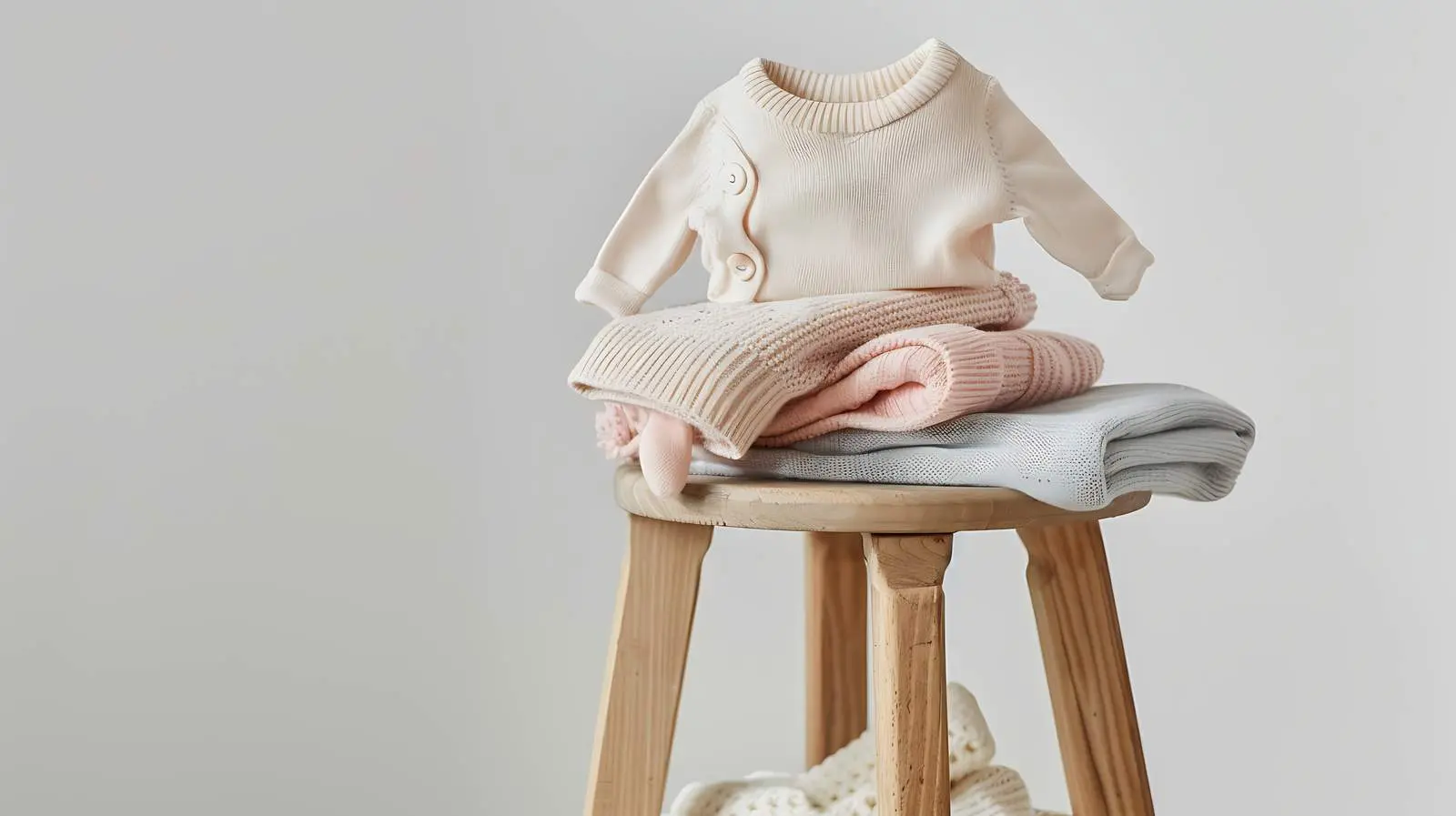 Cozy Hygge Wooden Stool with Pastel Accessories — free download from Dotvec