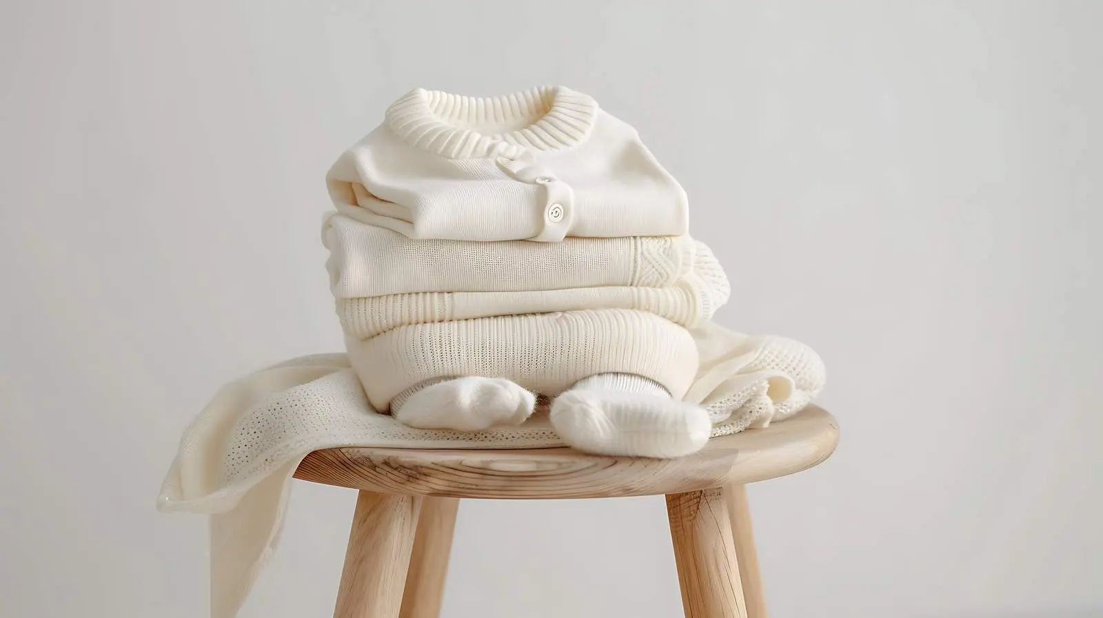 Cozy Wooden Stool with Pastel Accessories — free download from Dotvec