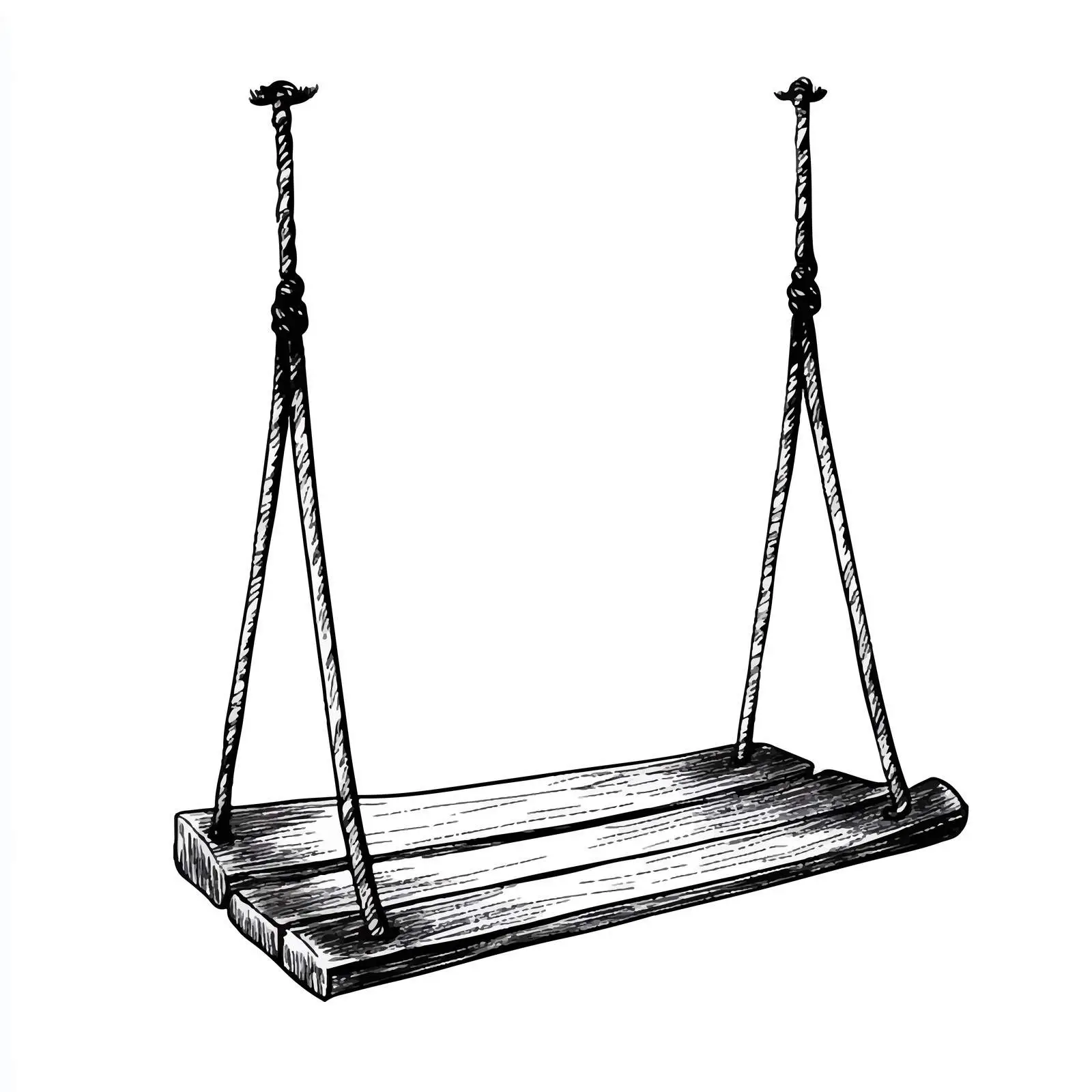 Black and White Wooden Swing Vector Illustration — free download from Dotvec