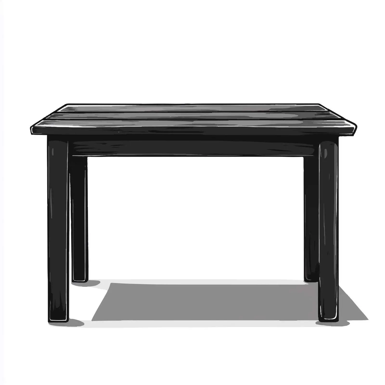 Cartoon Black and White Wooden Table Vector Illustration — free download from Dotvec