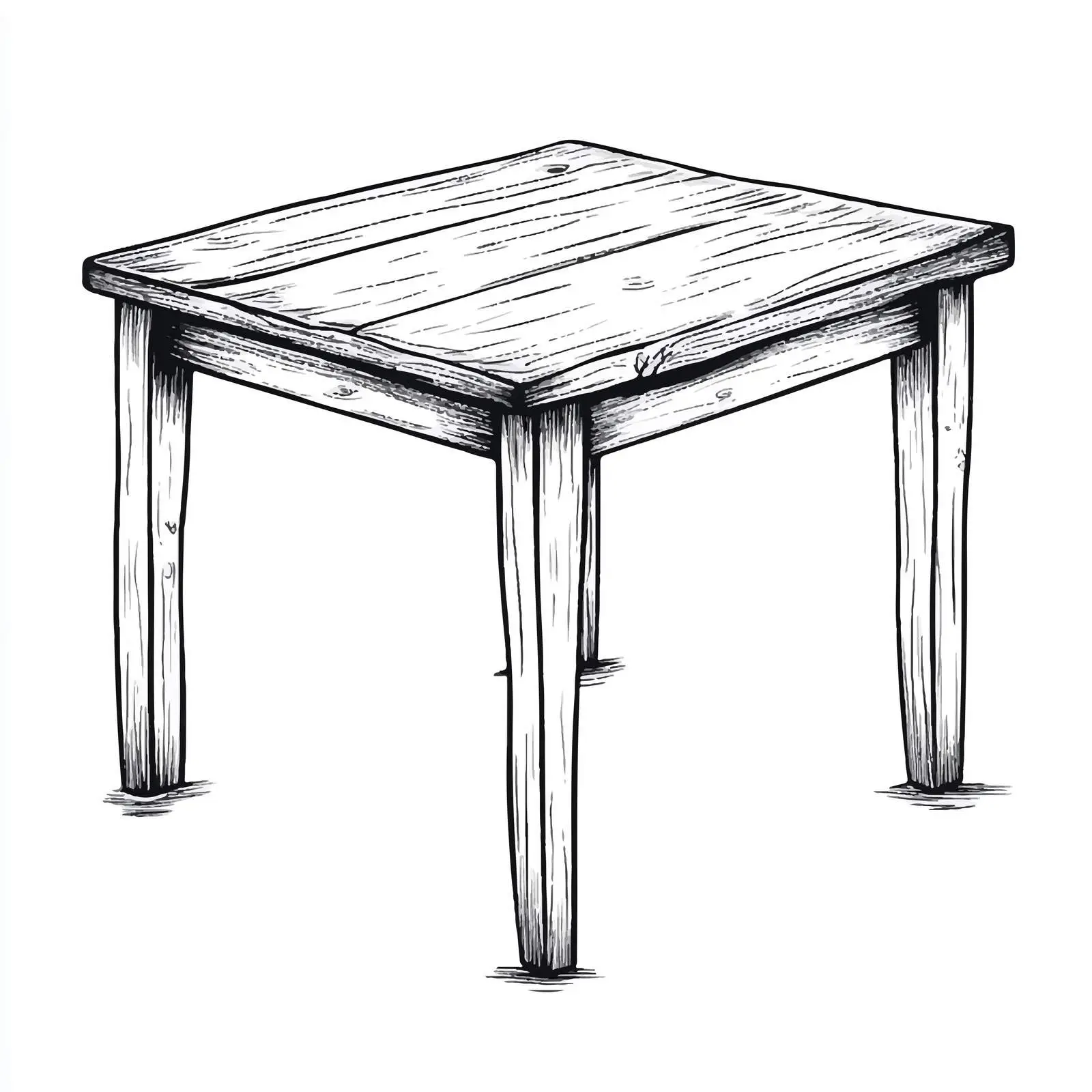 Black and White Cartoon Wooden Table Vector — free download from Dotvec