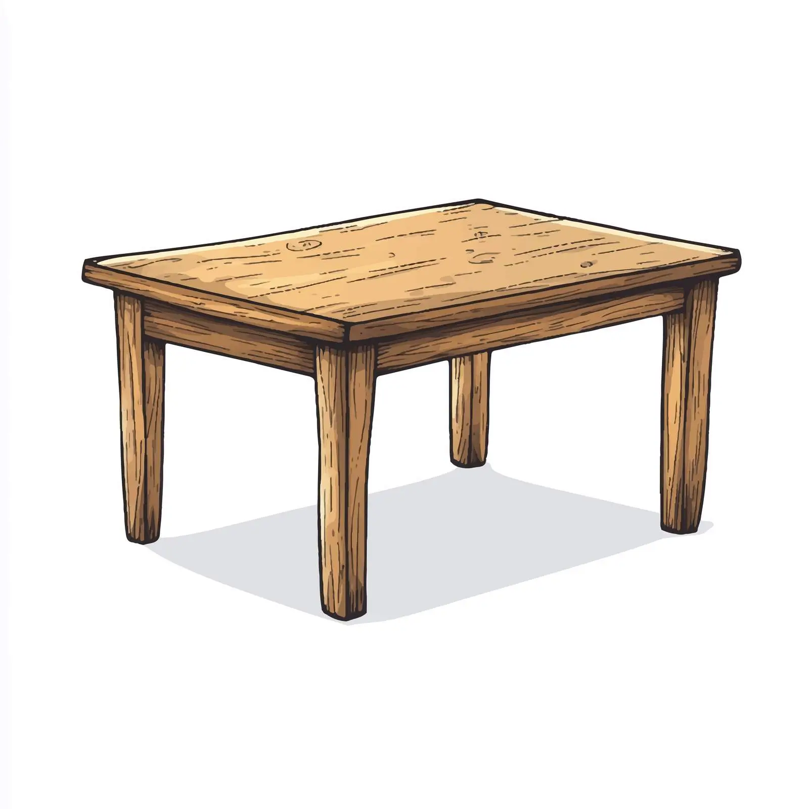 Cute Cartoon Wooden Table Vector Illustration — free download from Dotvec