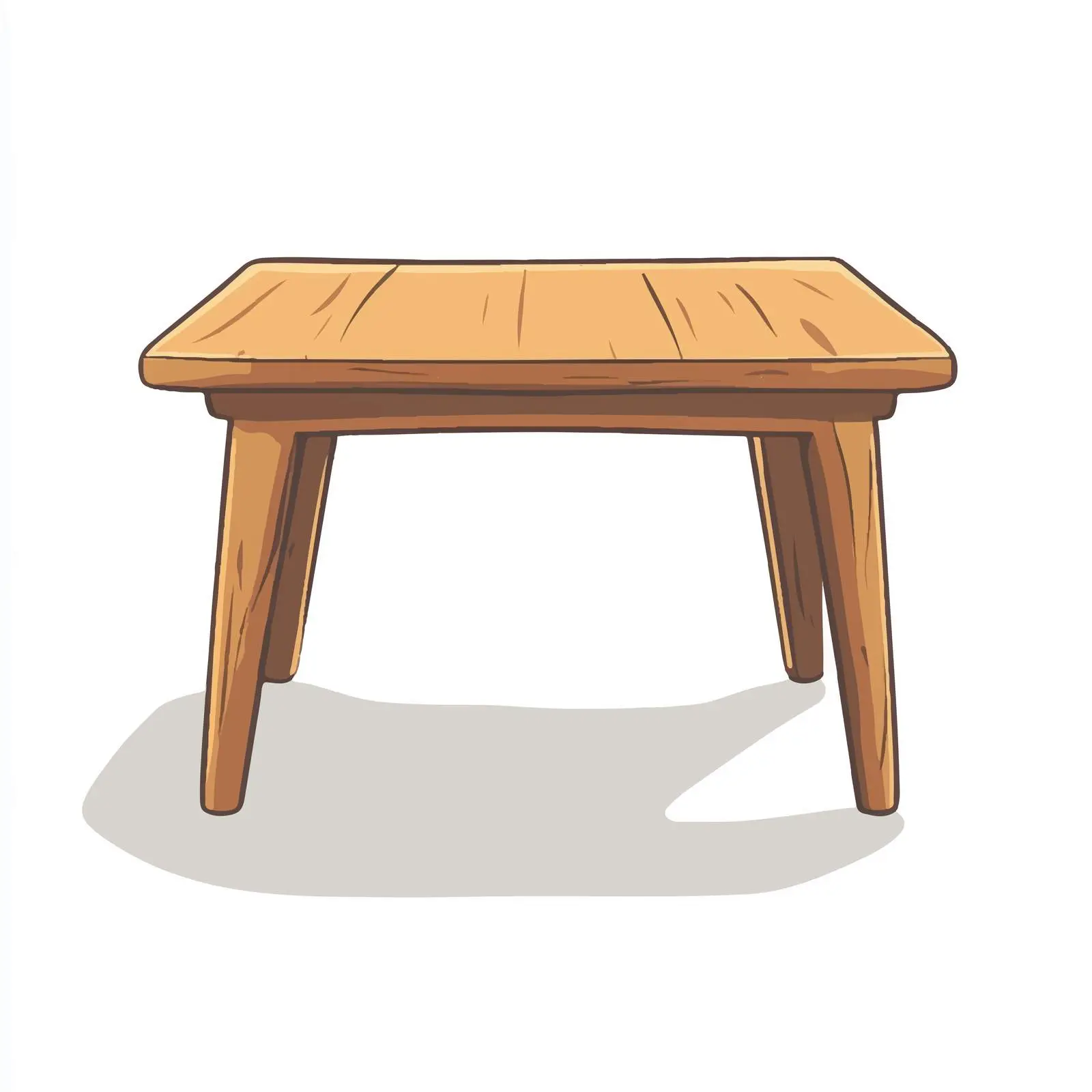Hand-Drawn Cartoon Wooden Table Vector Illustration — free download from Dotvec