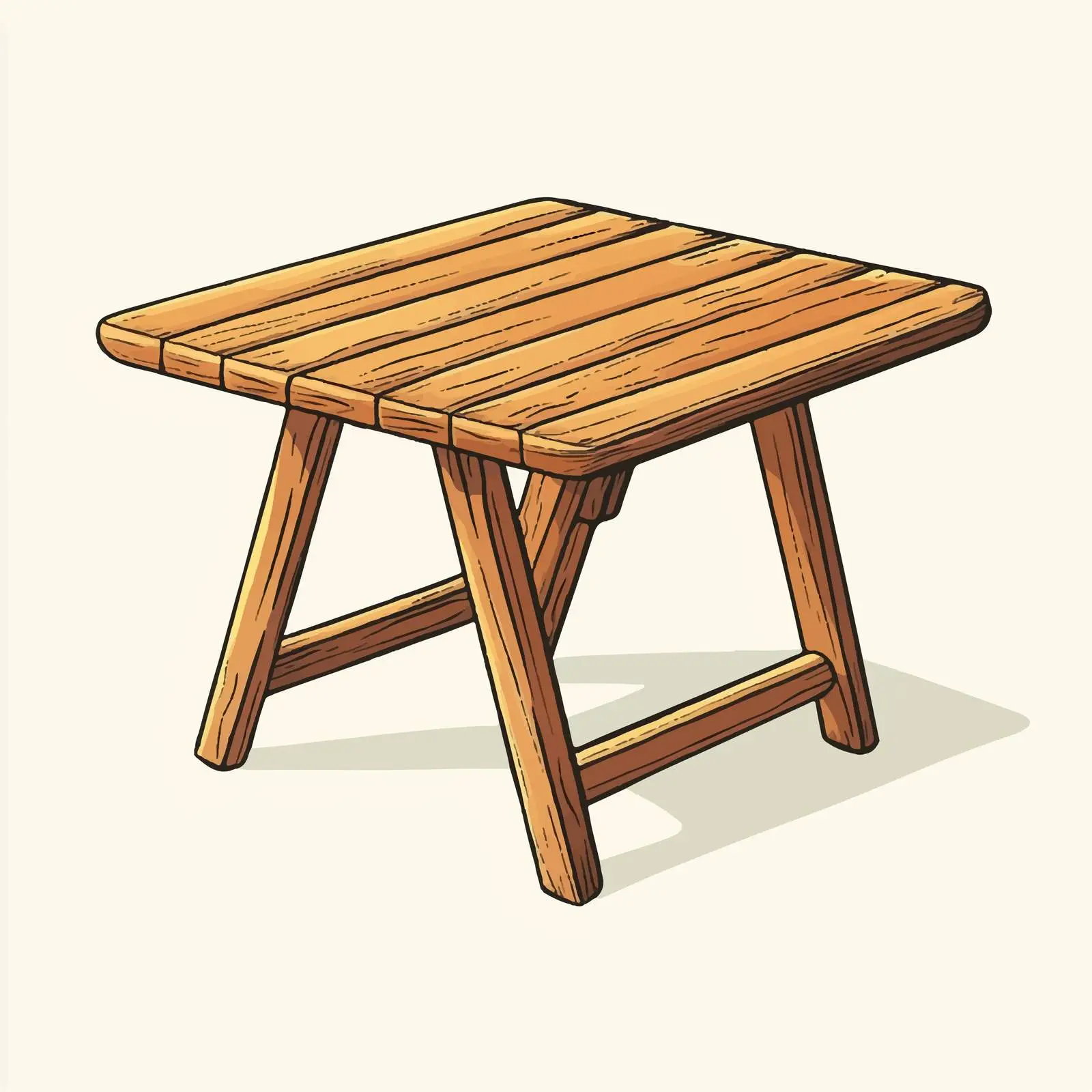 Hand-Drawn Cartoon Wooden Table Vector Illustration — free download from Dotvec