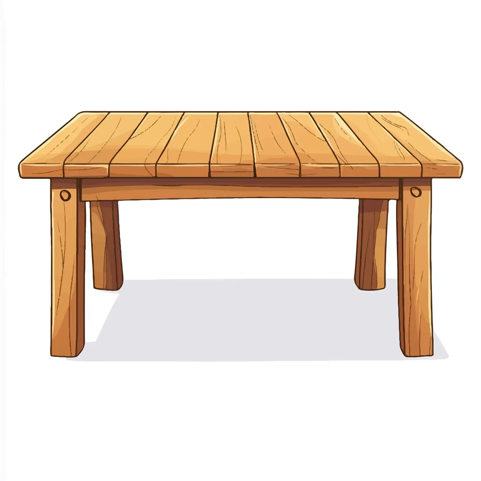 Cartoon Wooden Table Illustration on White Background — free download from Dotvec