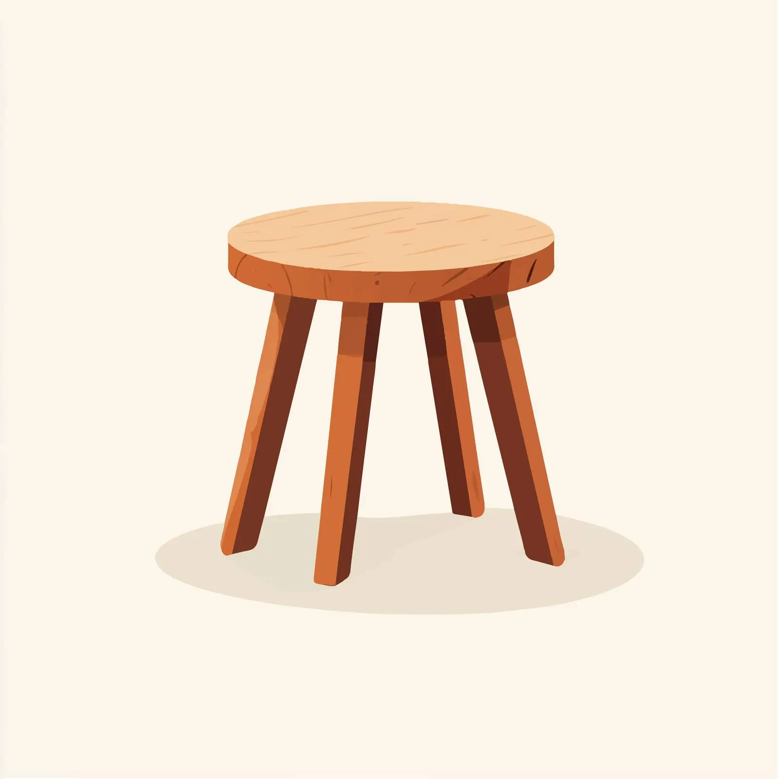 Three-Legged Wooden Stool Vector Illustration — free download from Dotvec