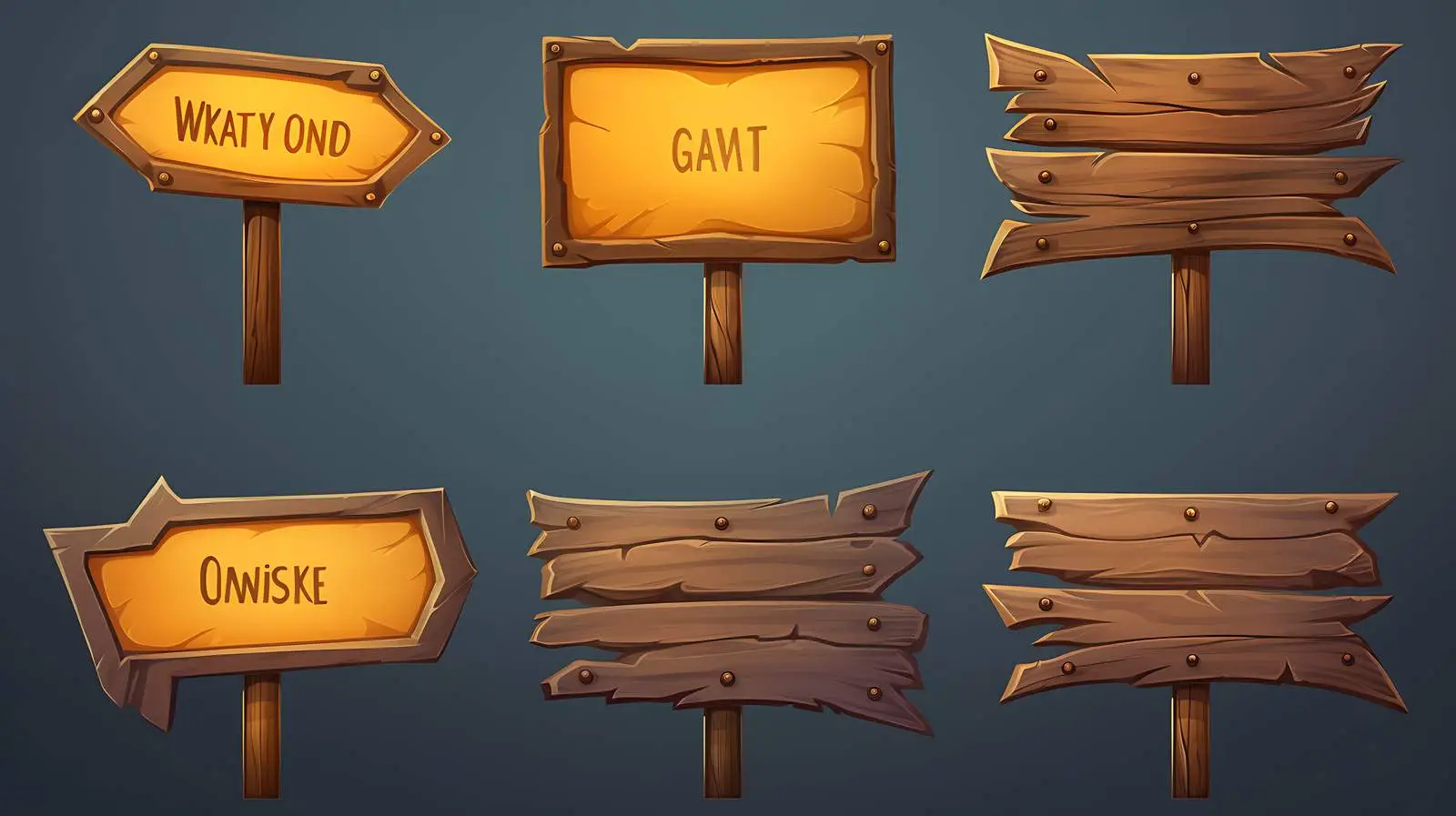 Wooden Way Direction Signs — free download from Dotvec