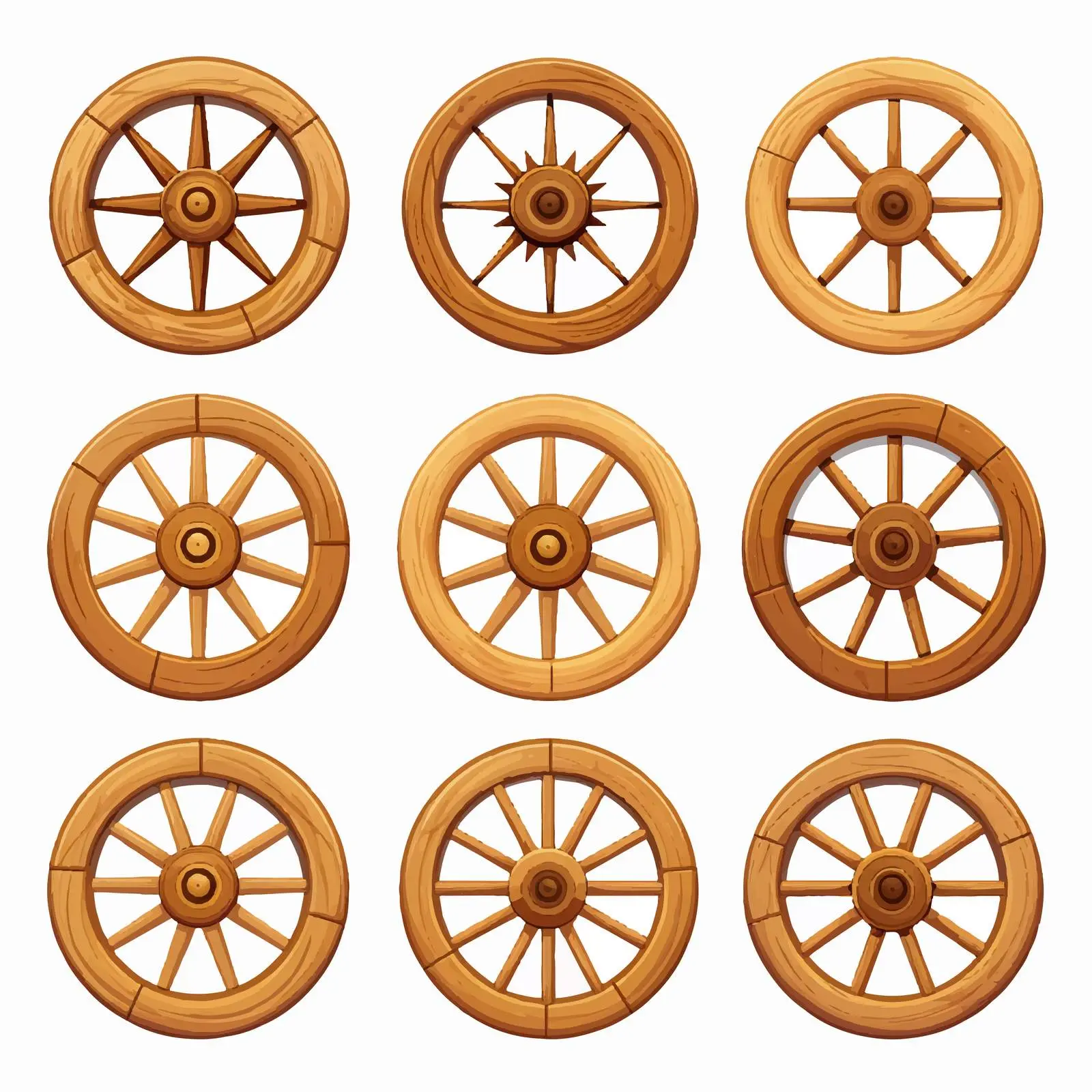 Isolated Wooden Wheels Vector Illustration — free download from Dotvec