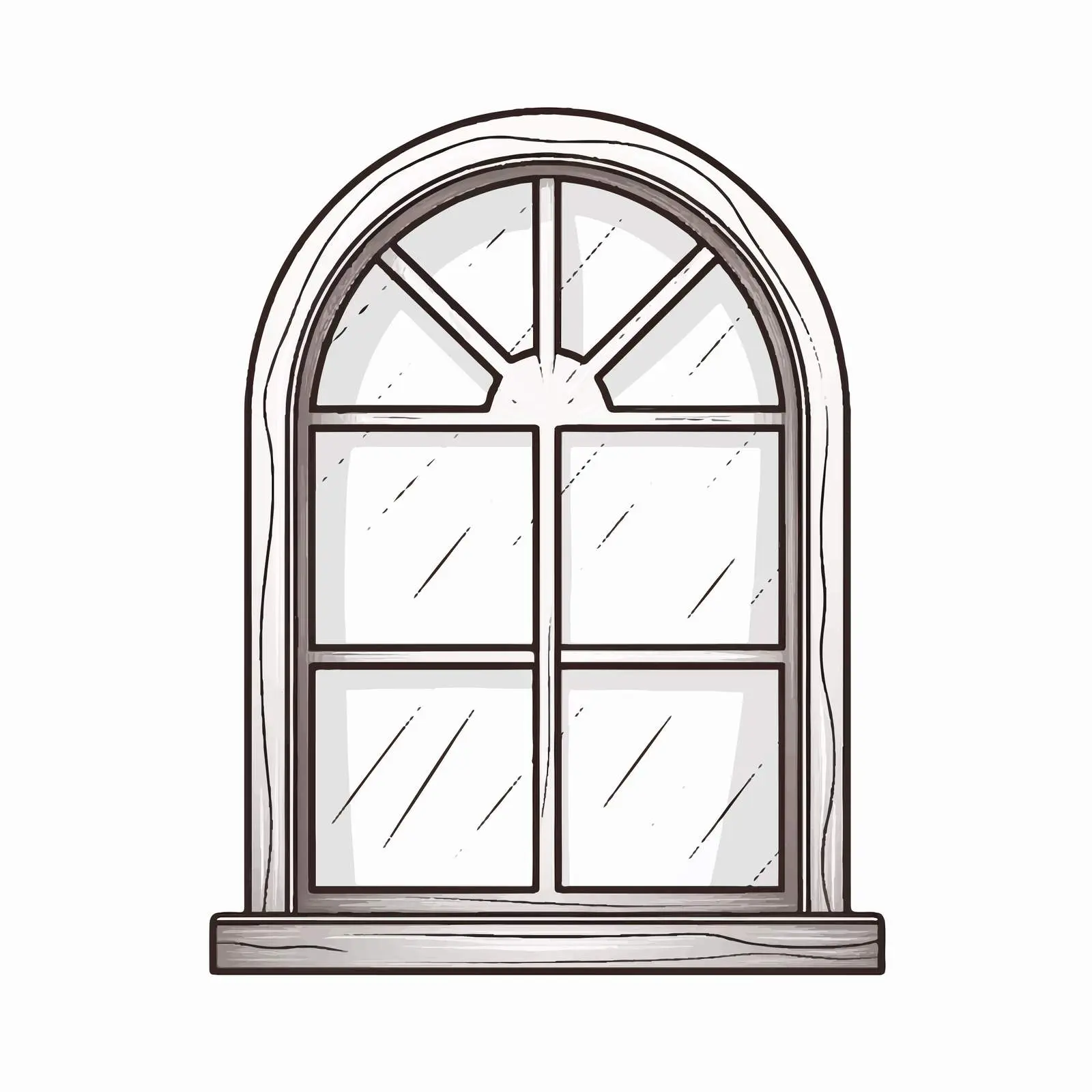 Wooden Cartoon Window Outline Vector Illustration — free download from Dotvec