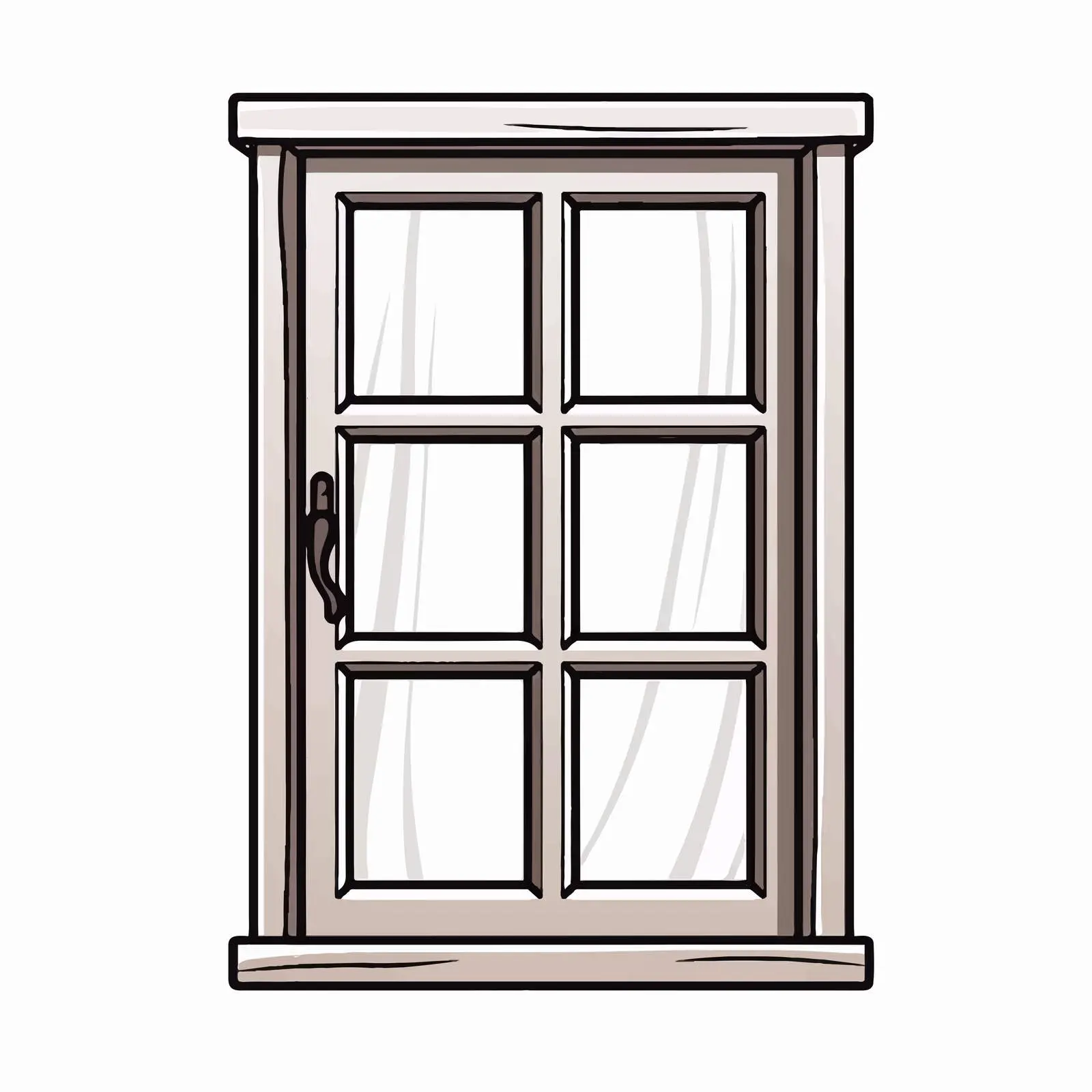 Cartoon Wooden Window Outline Vector Illustration — free download from Dotvec