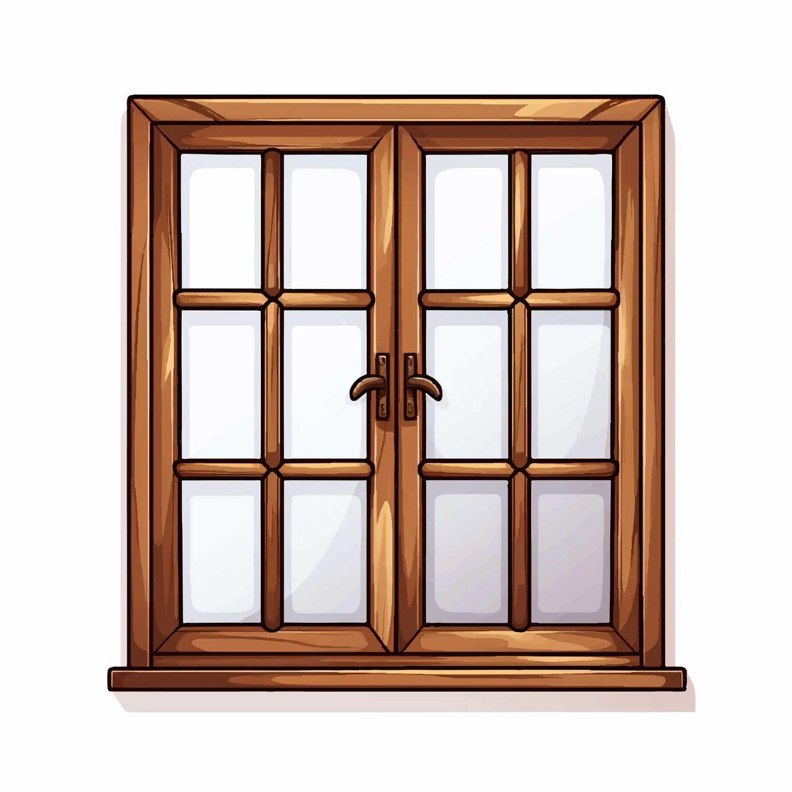 Cartoon Wooden Window Outline Vector Illustration – free simple outline image from Dotvec