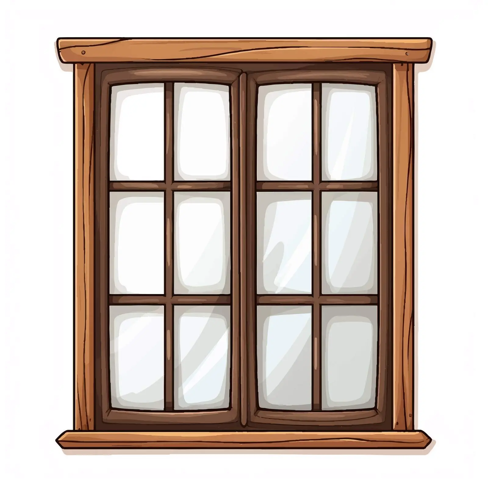 Cartoon Wooden Window Vector Illustration — free download from Dotvec