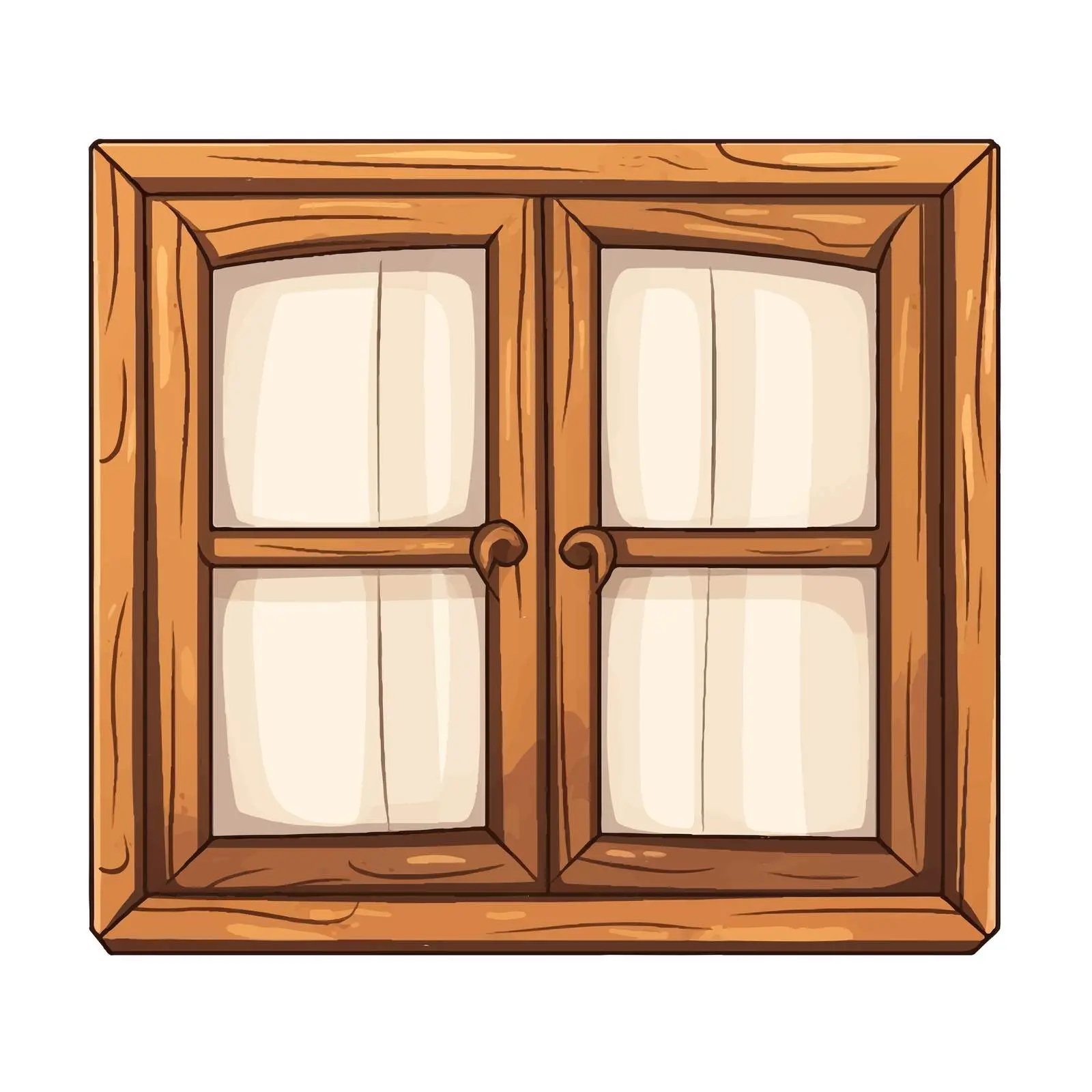Cartoon Wooden Window Vector Illustration — free download from Dotvec