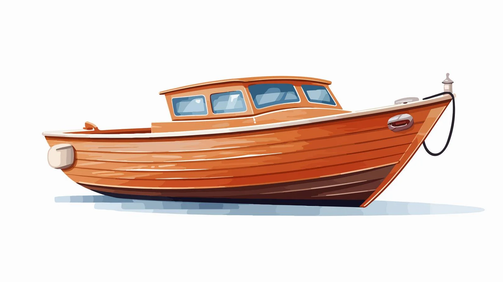 Modern Wooden Boat Illustration — free download from Dotvec