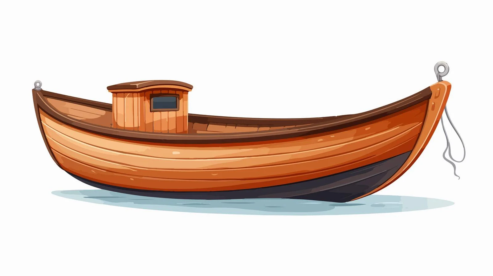 Quality Wooden Boat Cartoon Illustration — free download from Dotvec