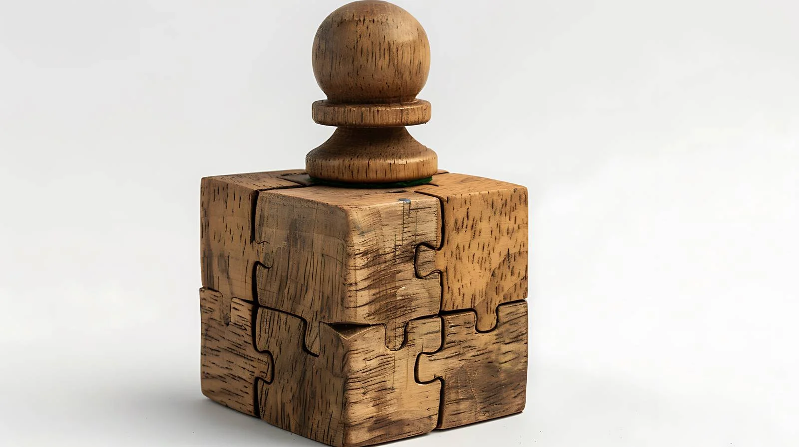 Chess Piece on Wooden Cube Puzzle — free download from Dotvec