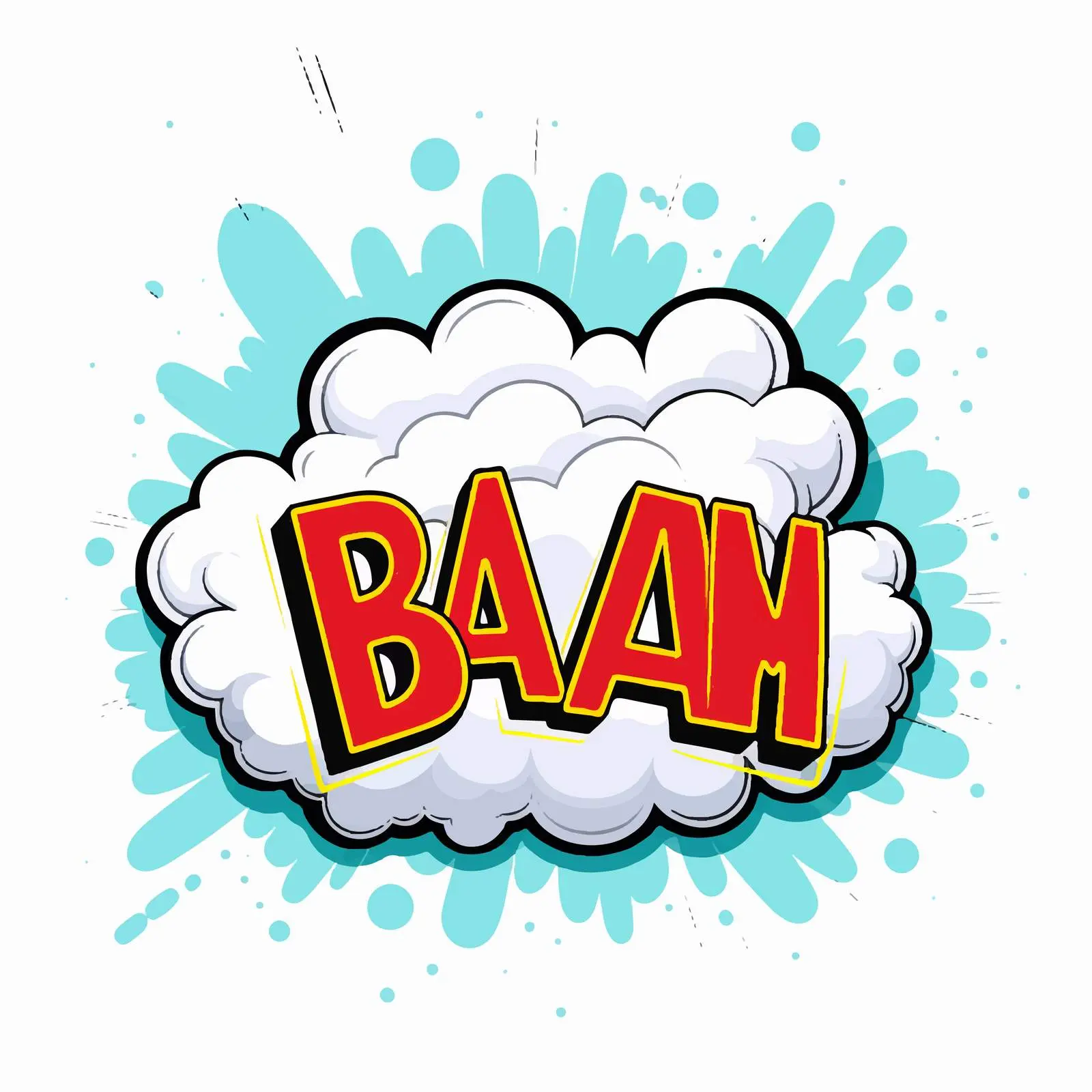Word Bam with Cloud Explosion Vector Art — free download from Dotvec