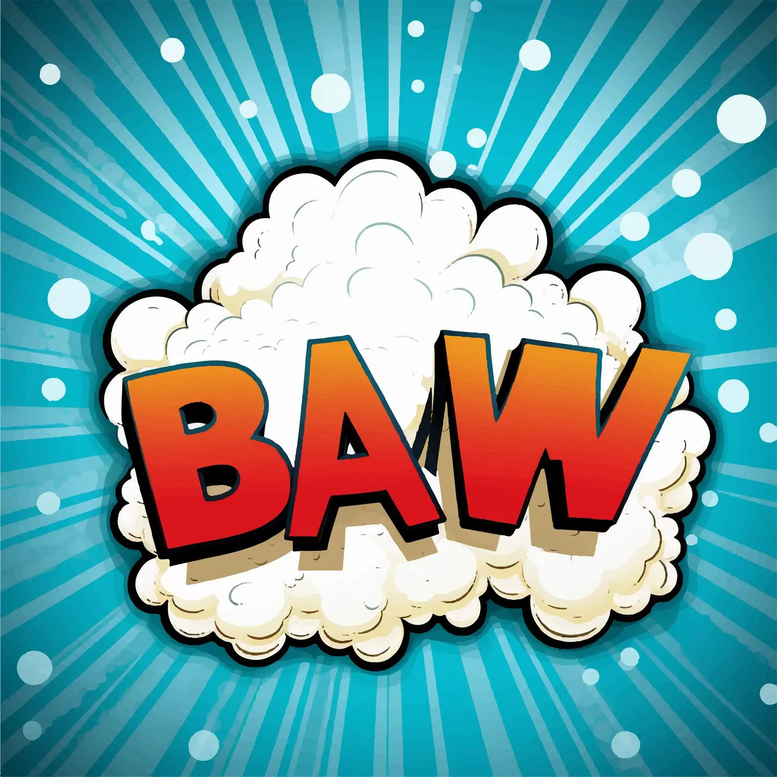 Cartoon Word Bam with Cloud Explosion Vector — free download from Dotvec